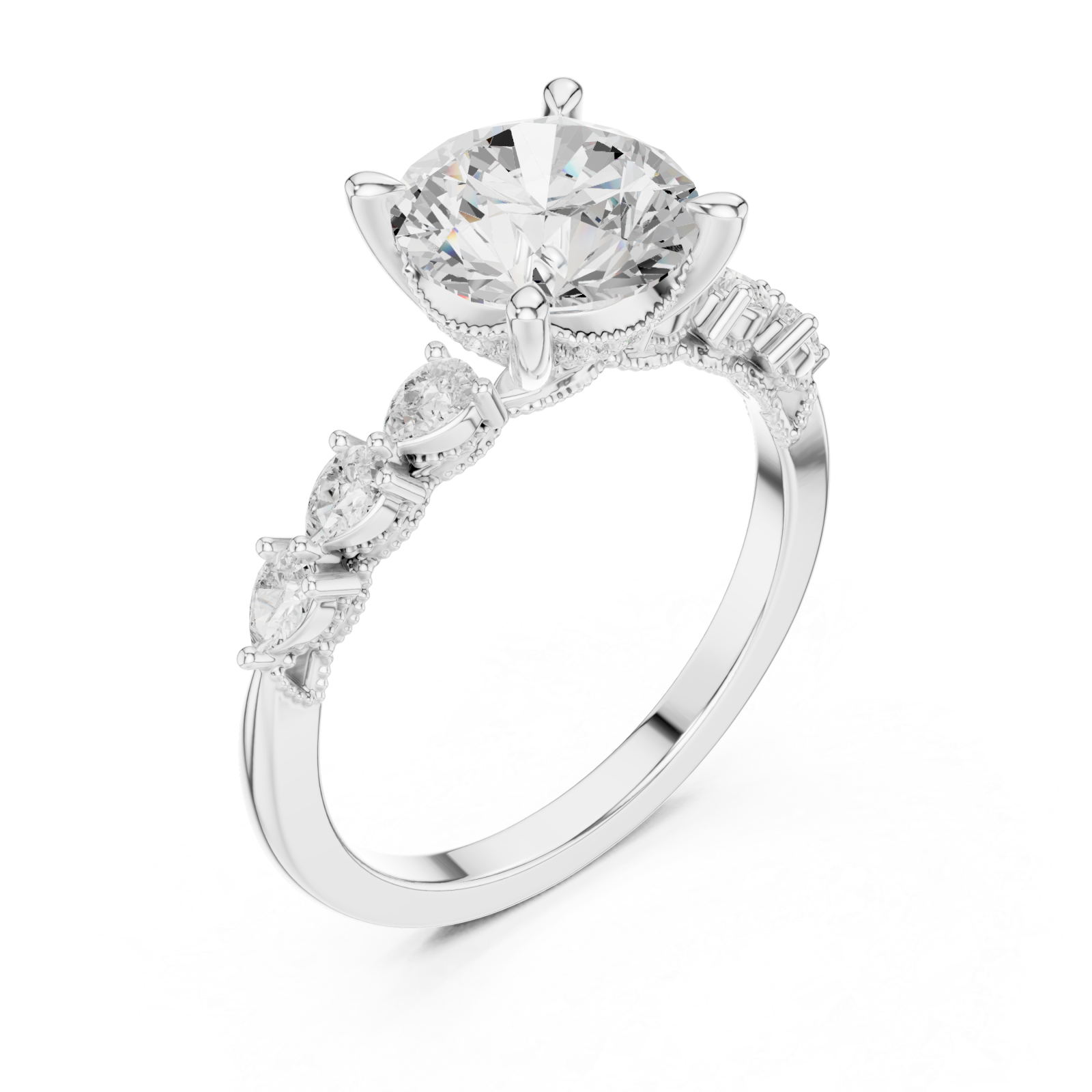  White Gold Opulent Mirage Engagement Ring Right View