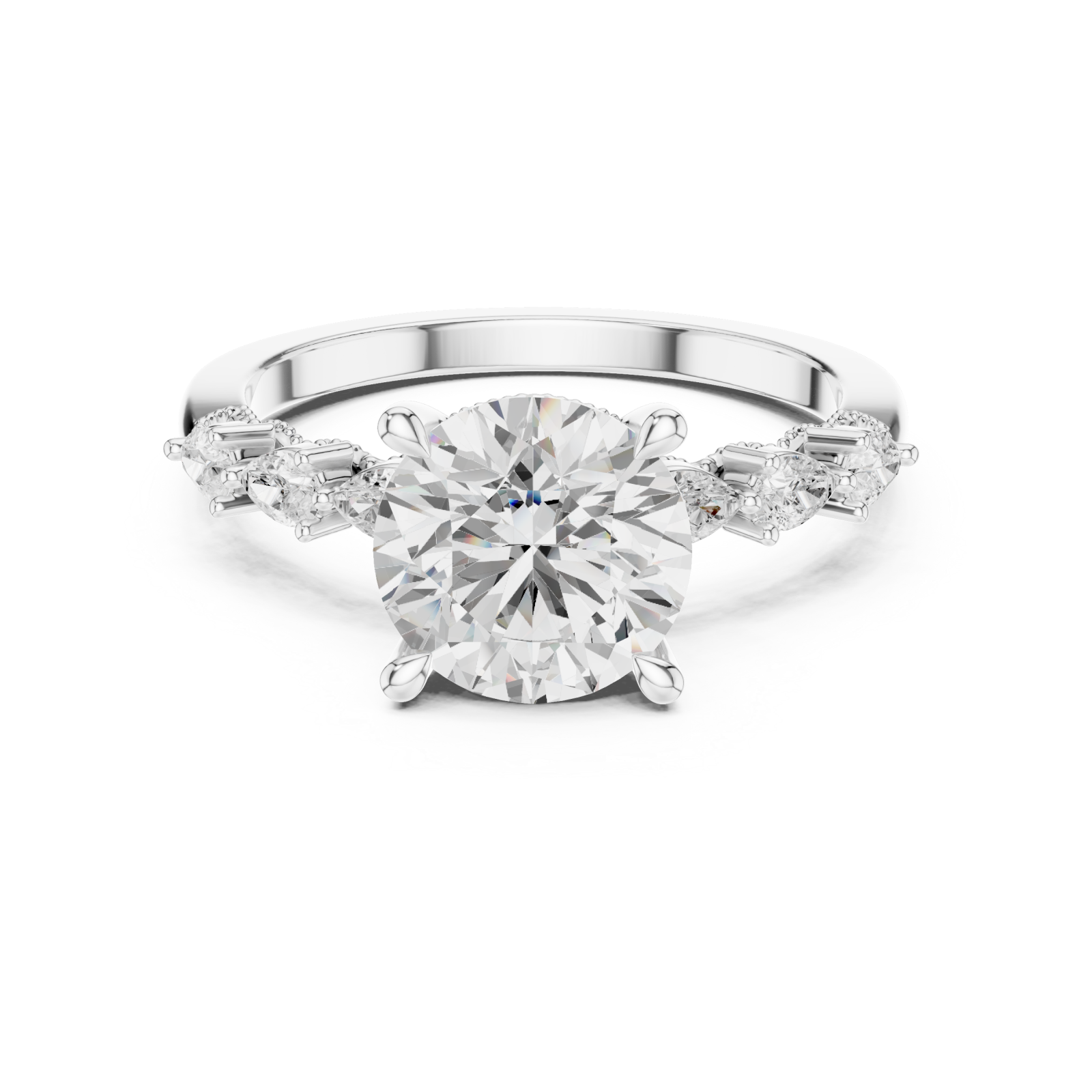  White Gold Opulent Mirage Engagement Ring Front View