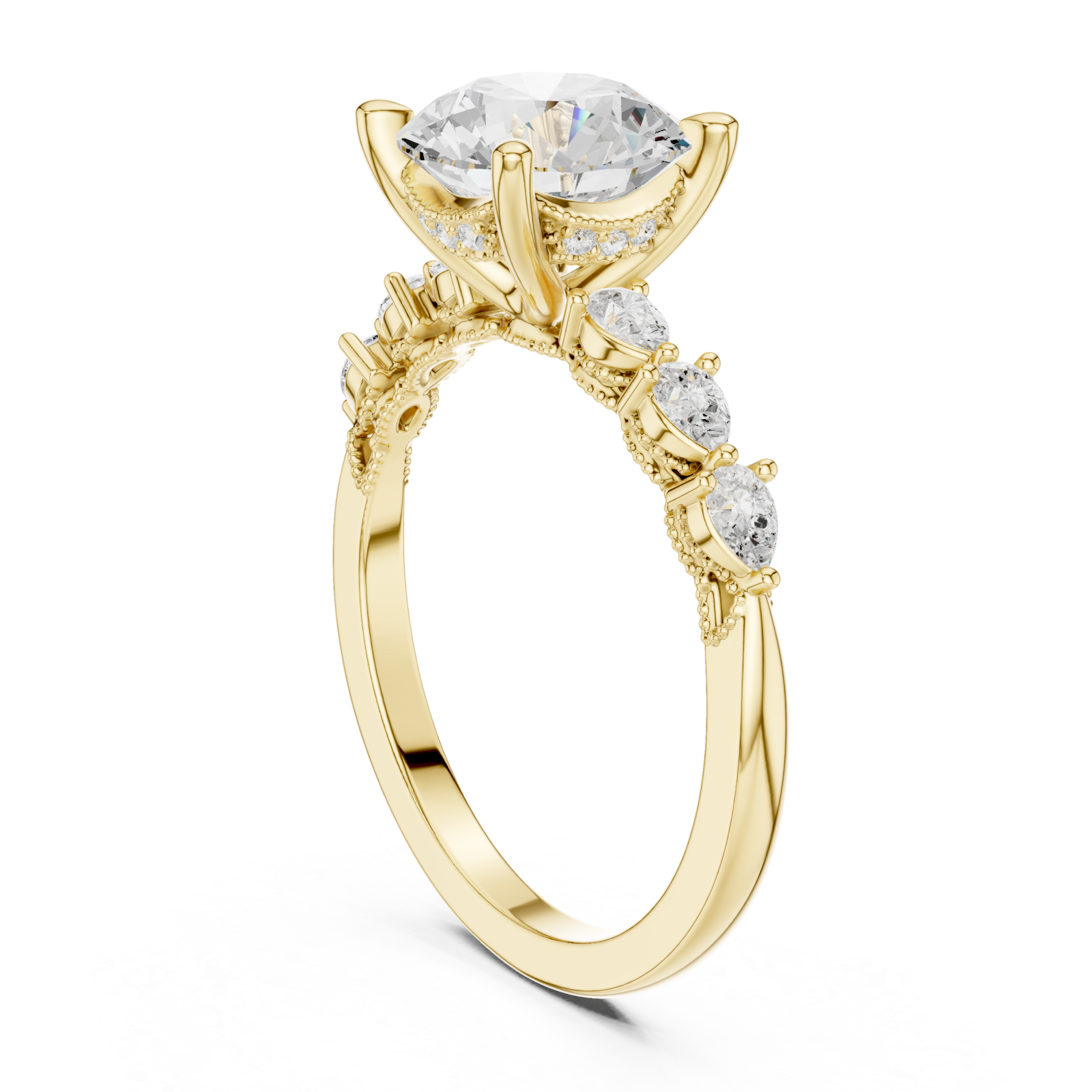  Gold Opulent Mirage Engagement Ring Left View