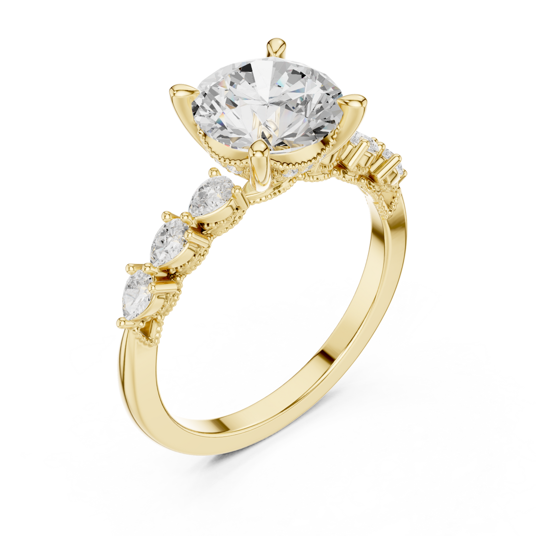 Gold Opulent Mirage Engagement Ring Right View