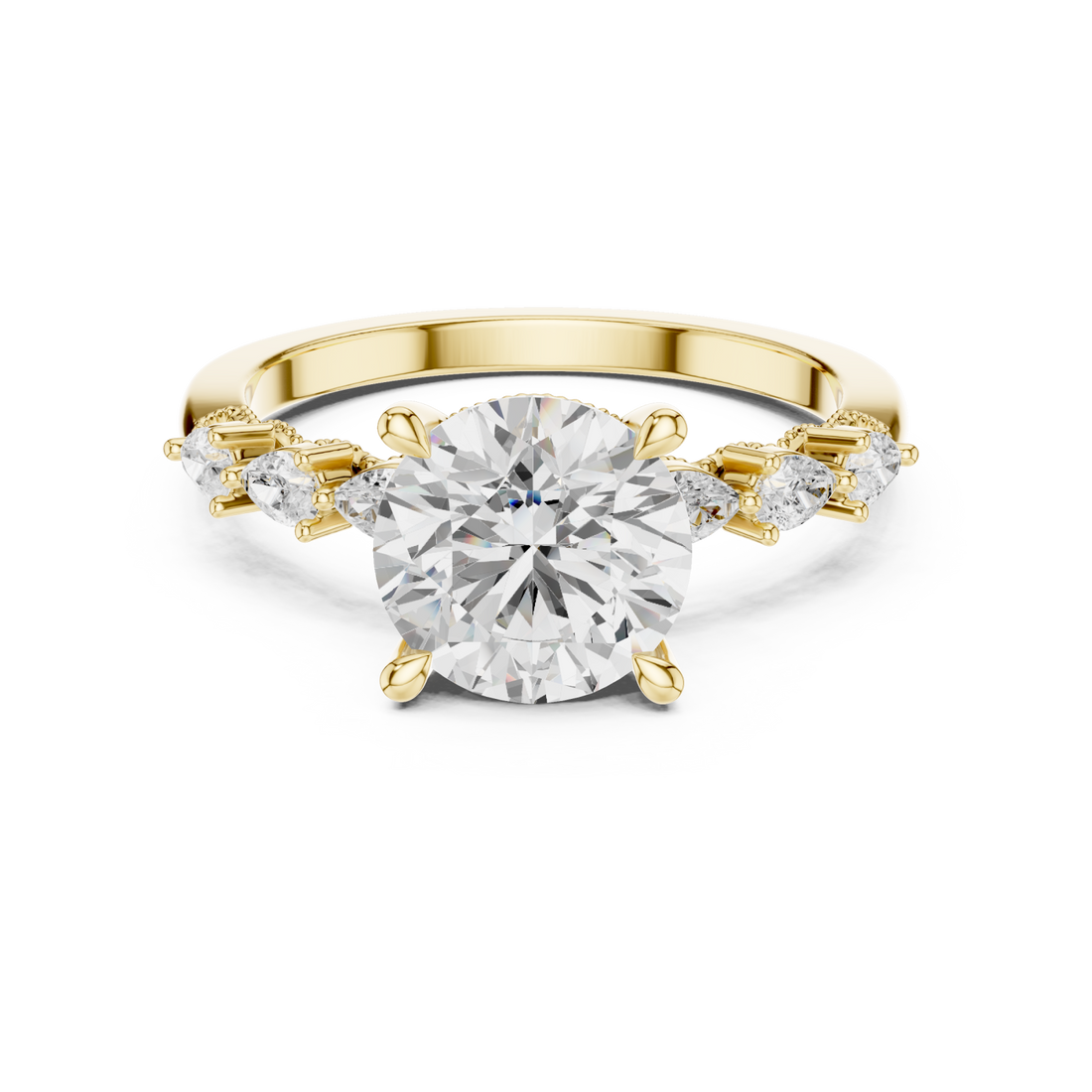 Gold Opulent Mirage Engagement Ring Right View