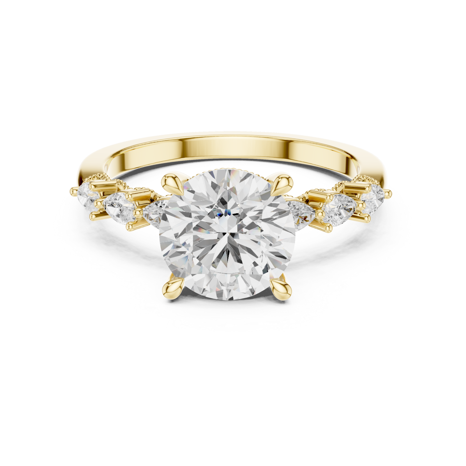  Gold Opulent Mirage Engagement Ring Front View