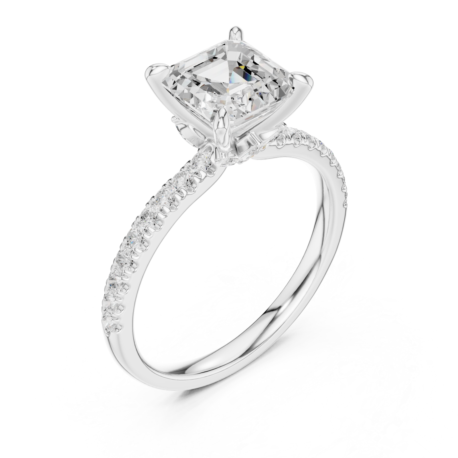  White Gold Graceful Allure Radiant Ring Right View