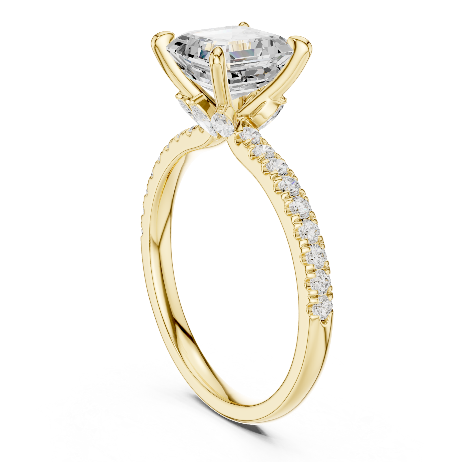  Gold Graceful Allure Radiant Ring Left View