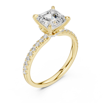 Gold Graceful Allure Radiant Ring Right View