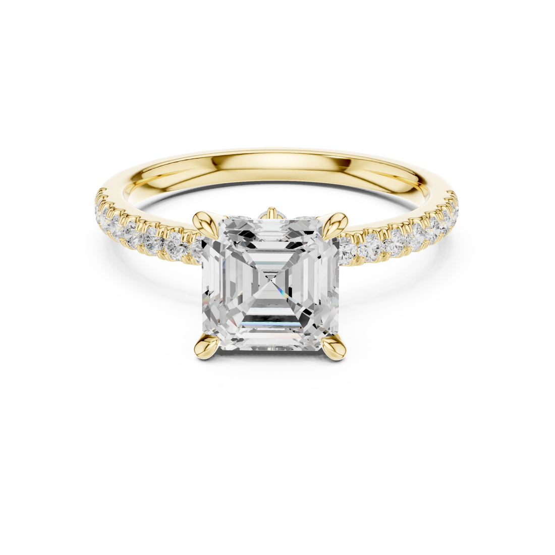 Gold Graceful Allure Radiant Ring Right View