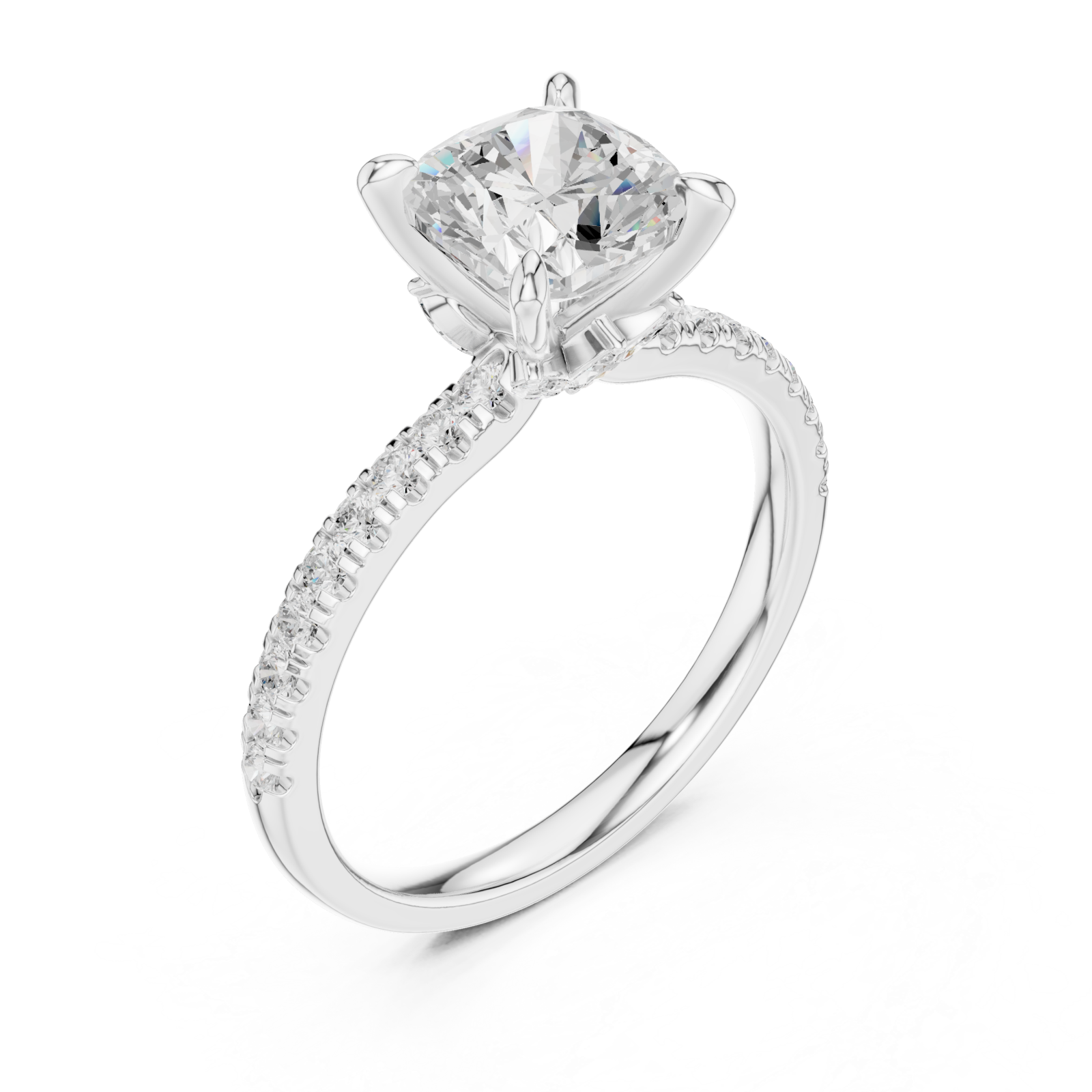  White Gold Petal Embrace Pavé Band Ring Right View