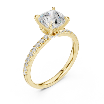 Gold Petal Embrace Pavé Band Ring Right View