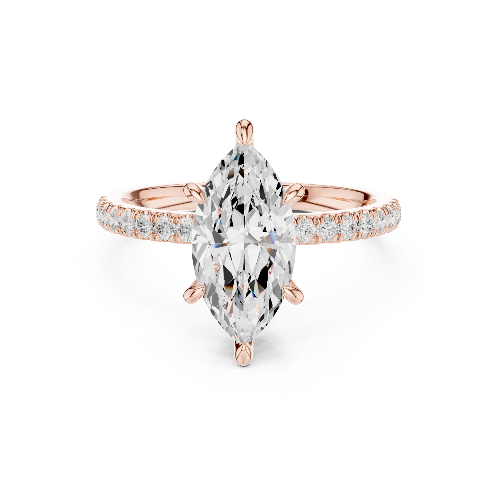  Rose Gold Infinite Grace Embrace Solitaire Front View