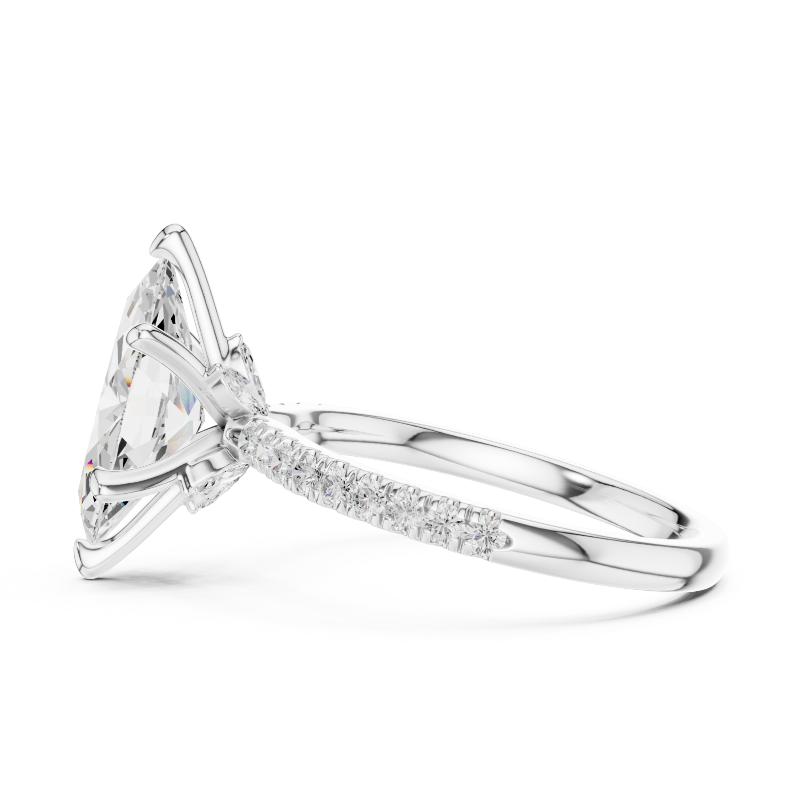 White Gold Infinite Grace Embrace Solitaire Side View