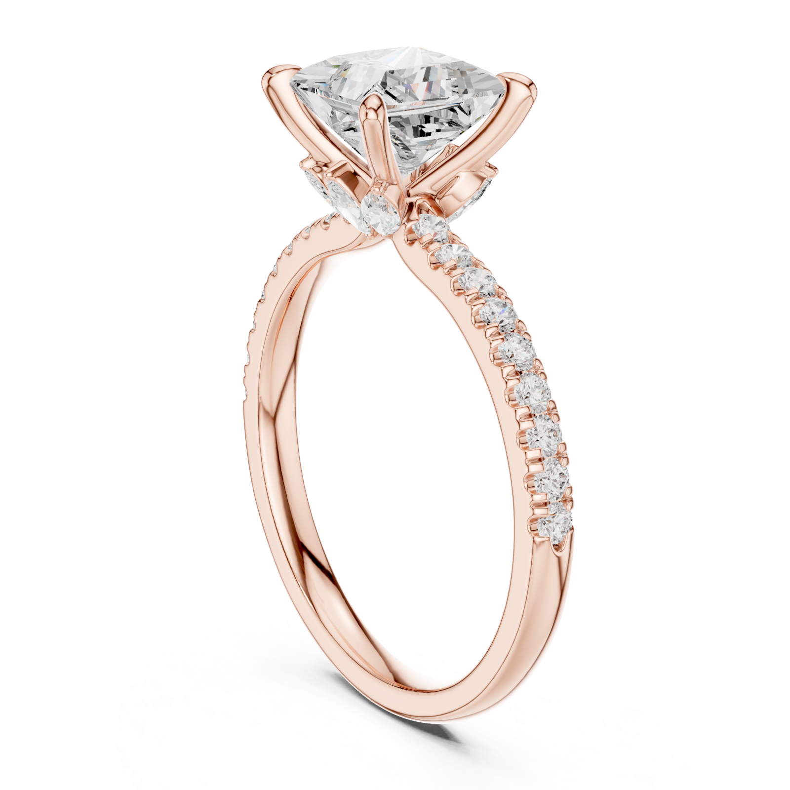  Rose Gold Enchanted Velvet Luxe Whisper Band Ring Left View