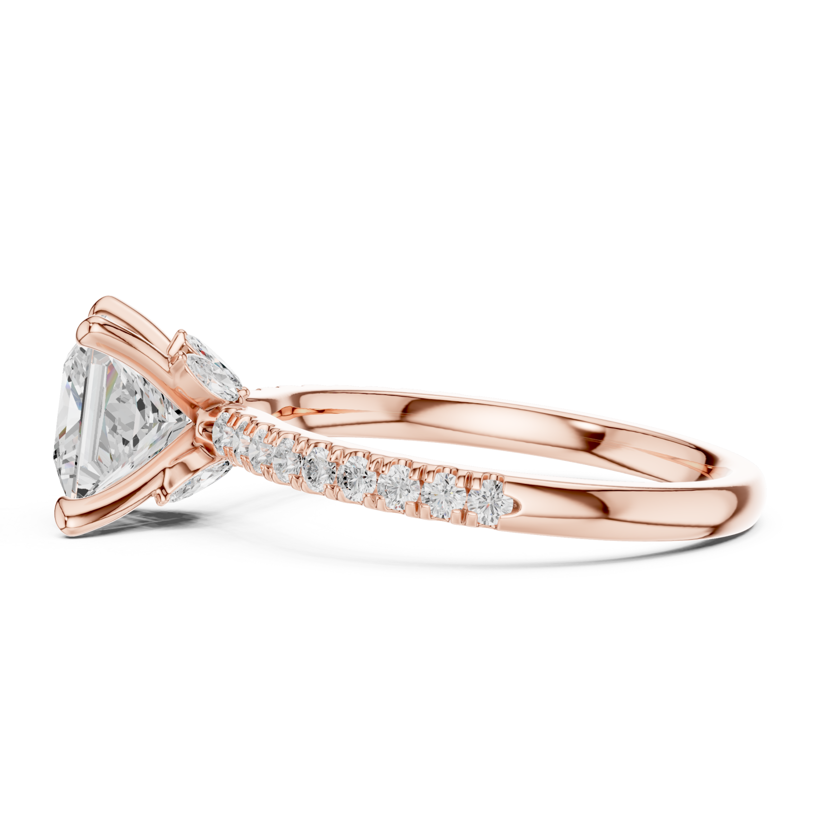  Rose Gold Enchanted Velvet Luxe Whisper Band Ring Side View