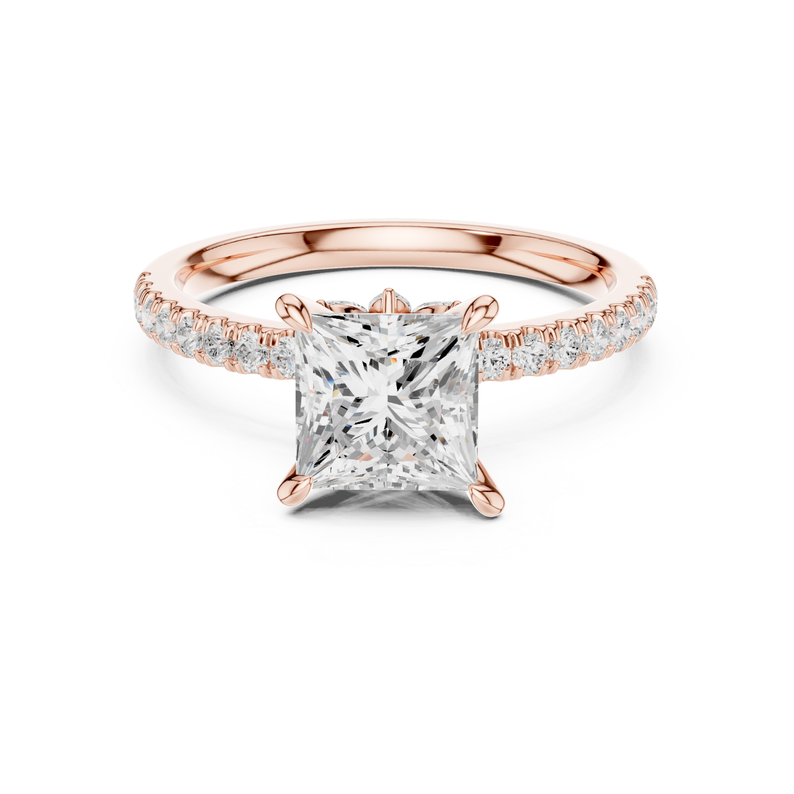  Rose Gold Enchanted Velvet Luxe Whisper Band Ring Front View