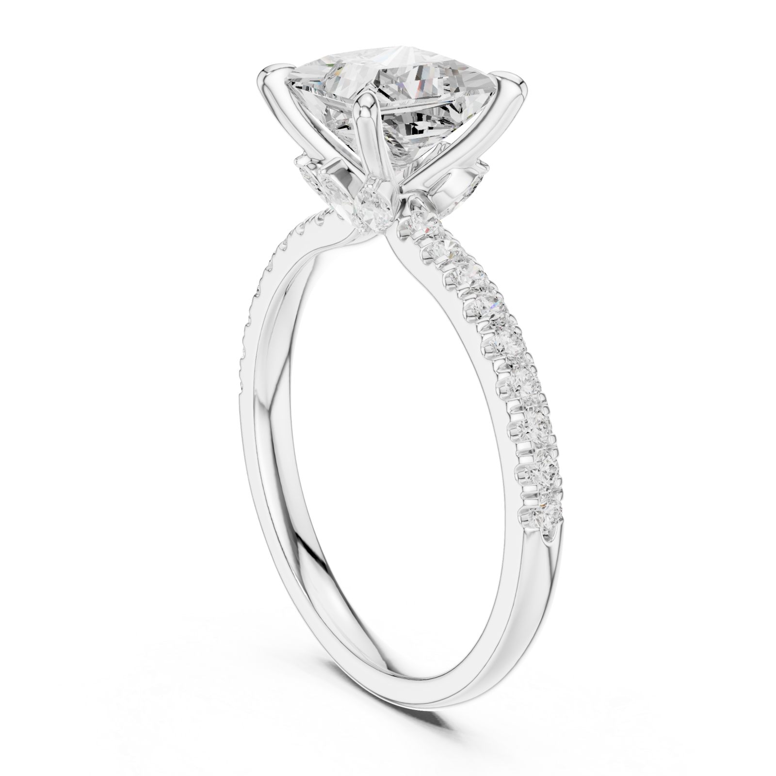  White Gold Enchanted Velvet Luxe Whisper Band Ring Left View