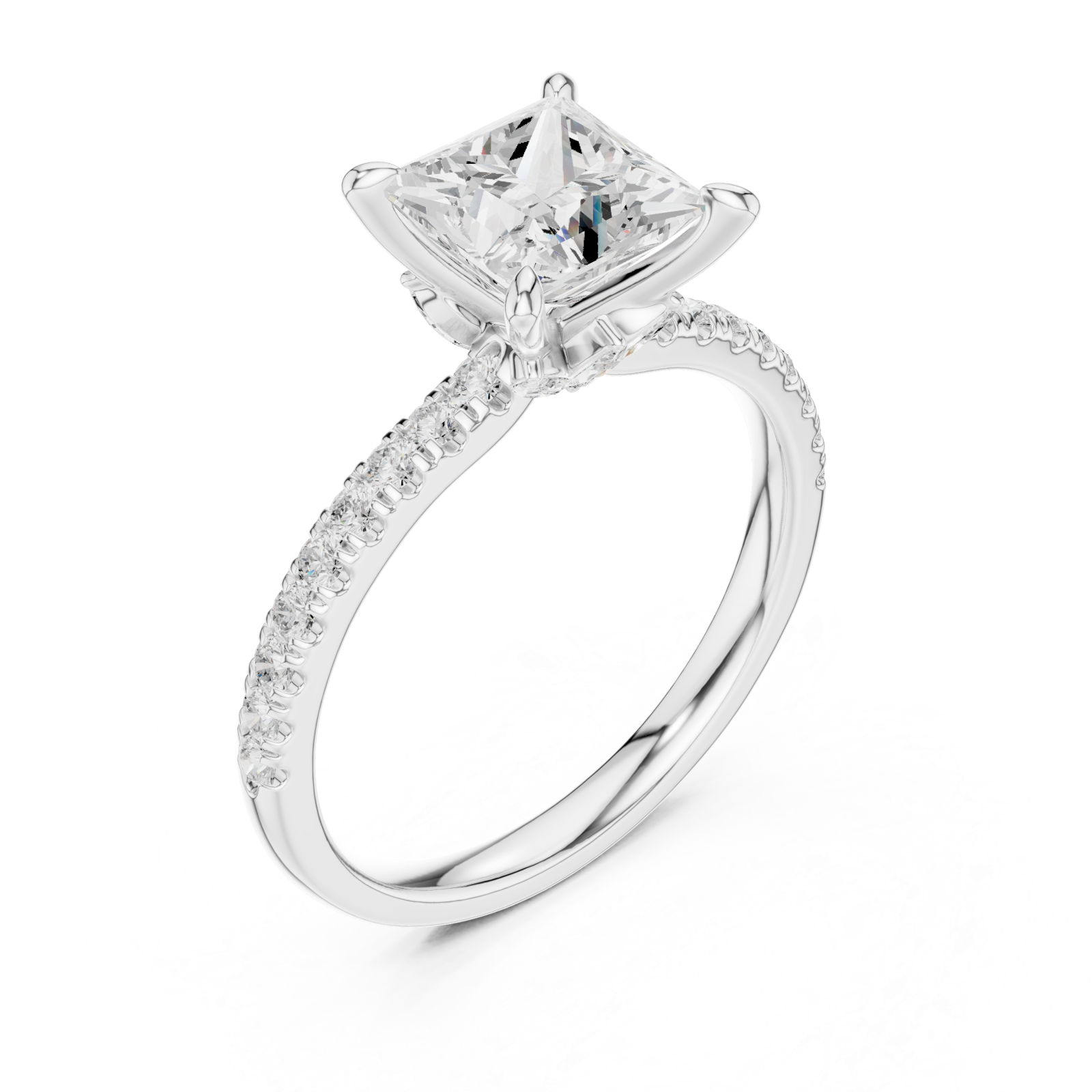  White Gold Enchanted Velvet Luxe Whisper Band Ring Right View