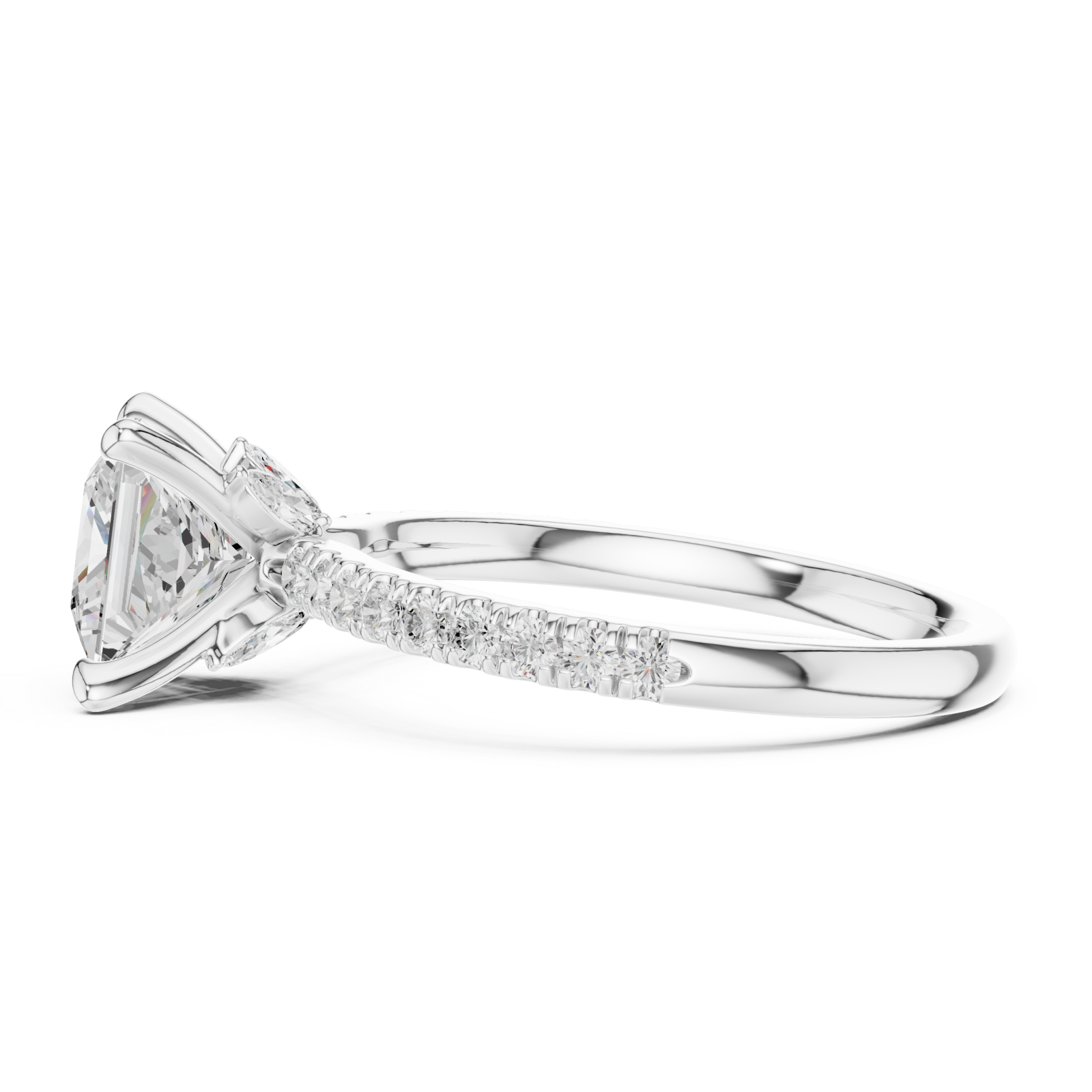  White Gold Enchanted Velvet Luxe Whisper Band Ring Side View