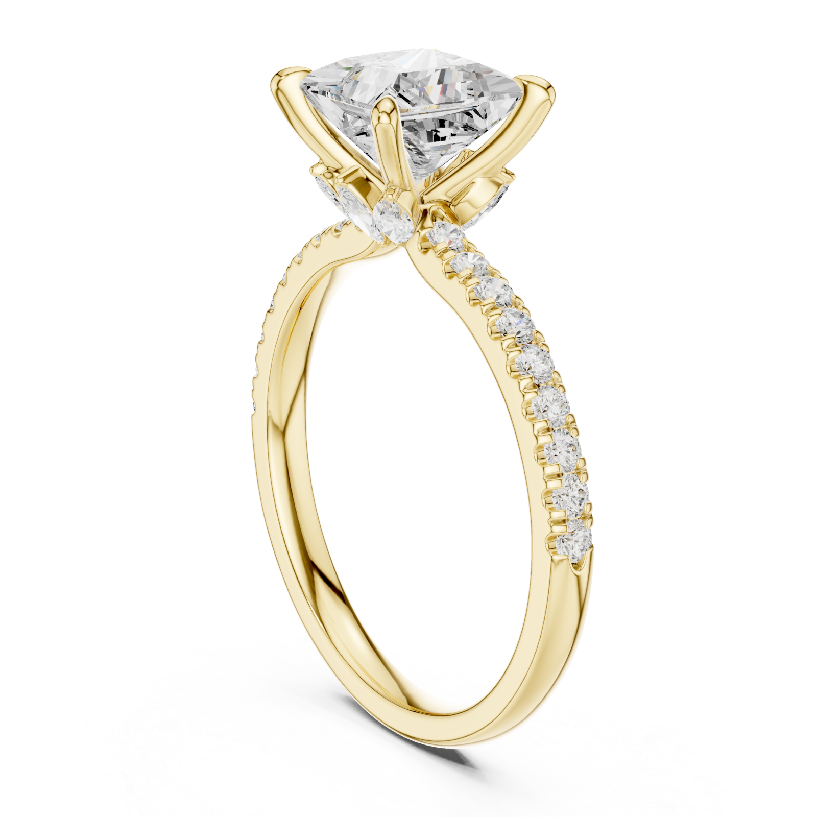  Gold Enchanted Velvet Luxe Whisper Band Ring Left View