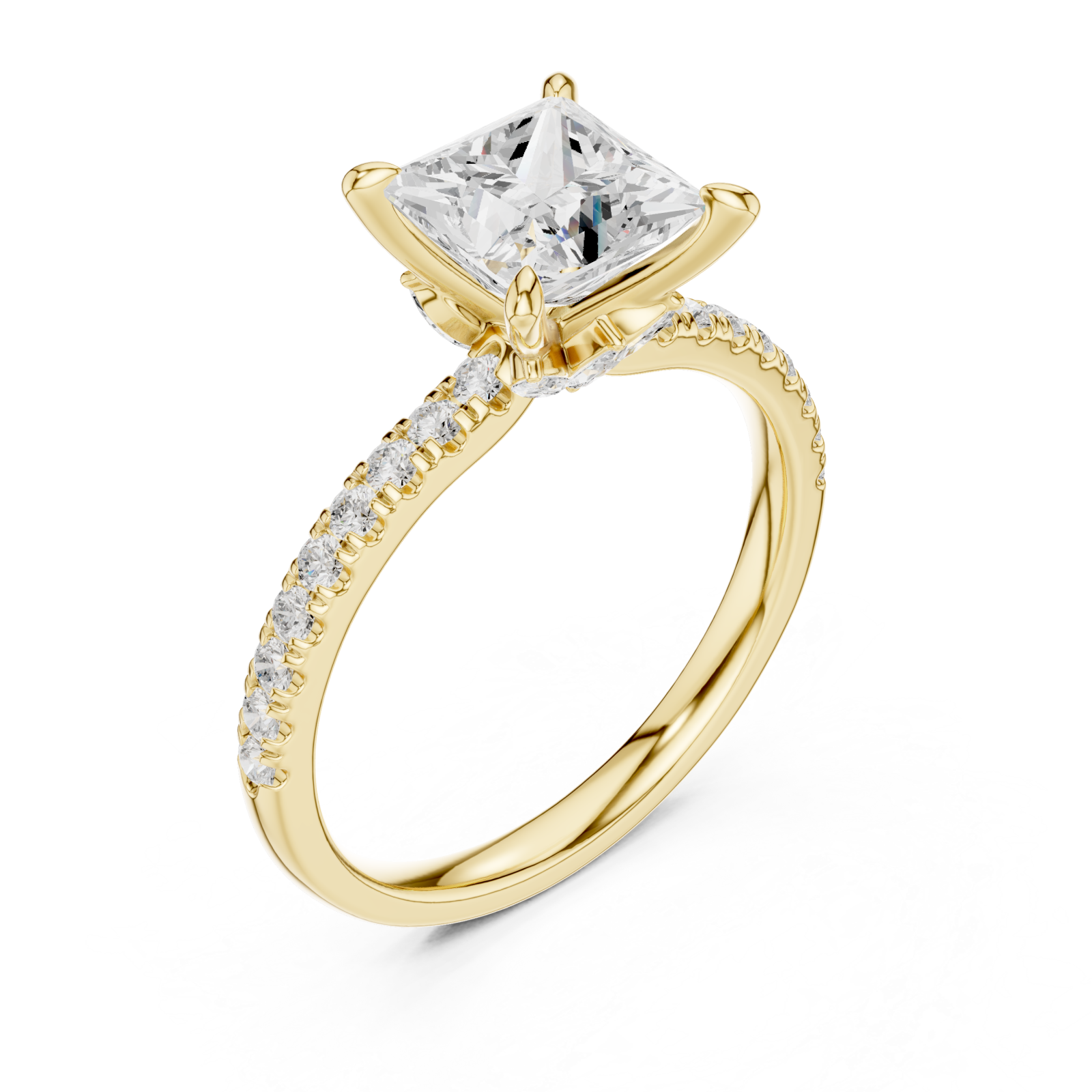 Gold Enchanted Velvet Luxe Whisper Band Ring Right View