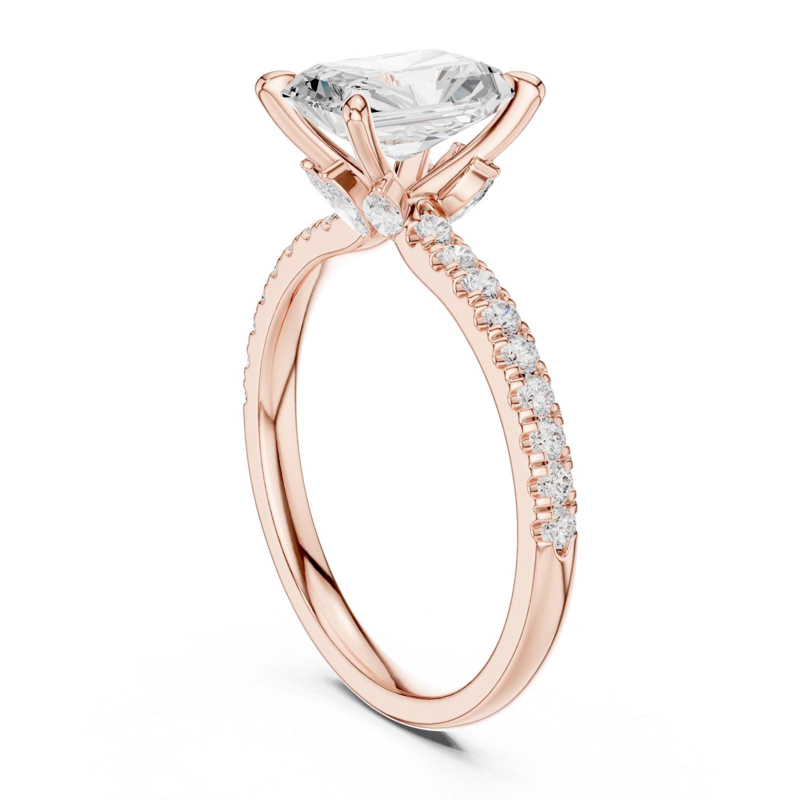  Rose Gold Grandeur Promise Solitaire Anniversary Ring Left View