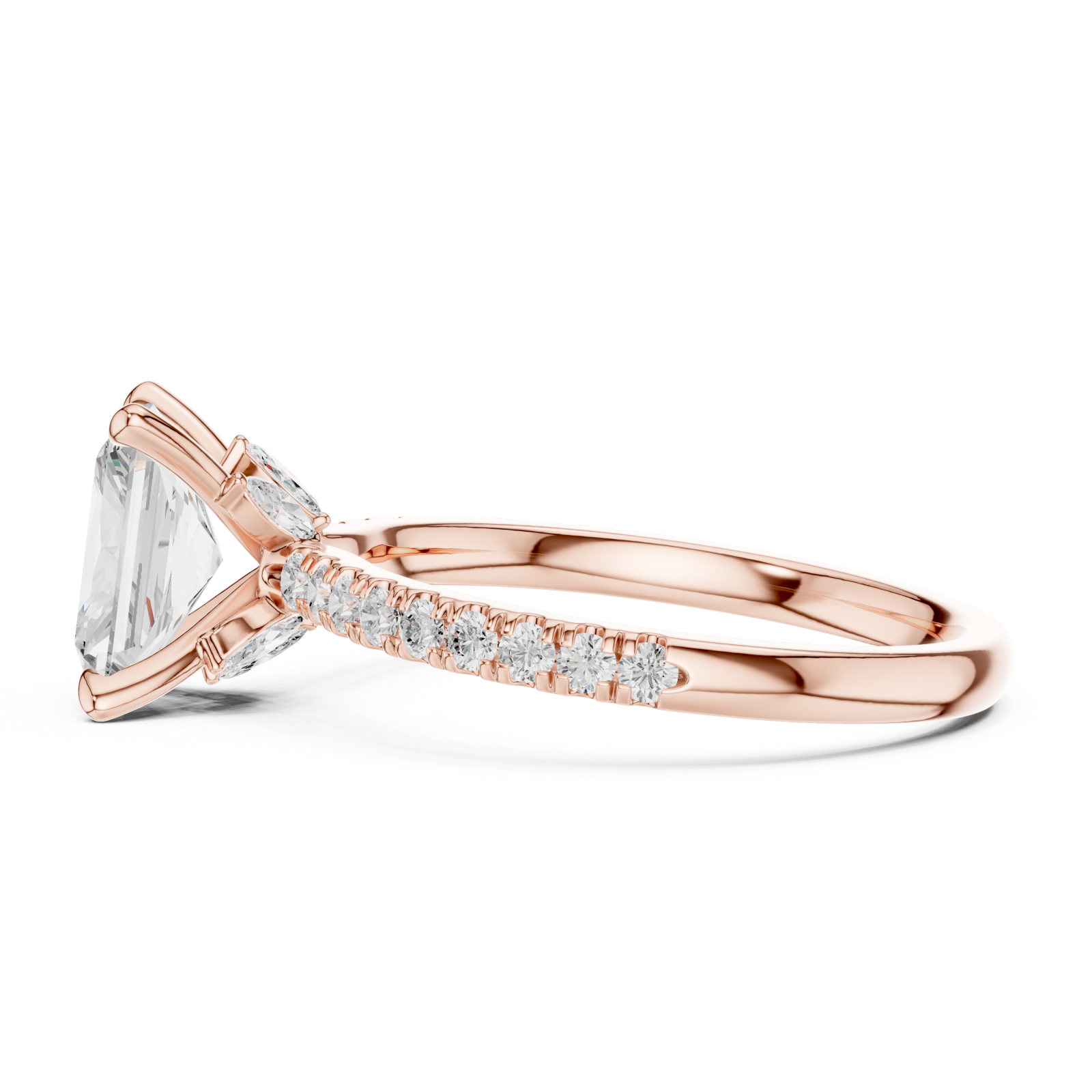 Rose Gold Grandeur Promise Solitaire Anniversary Ring Side View