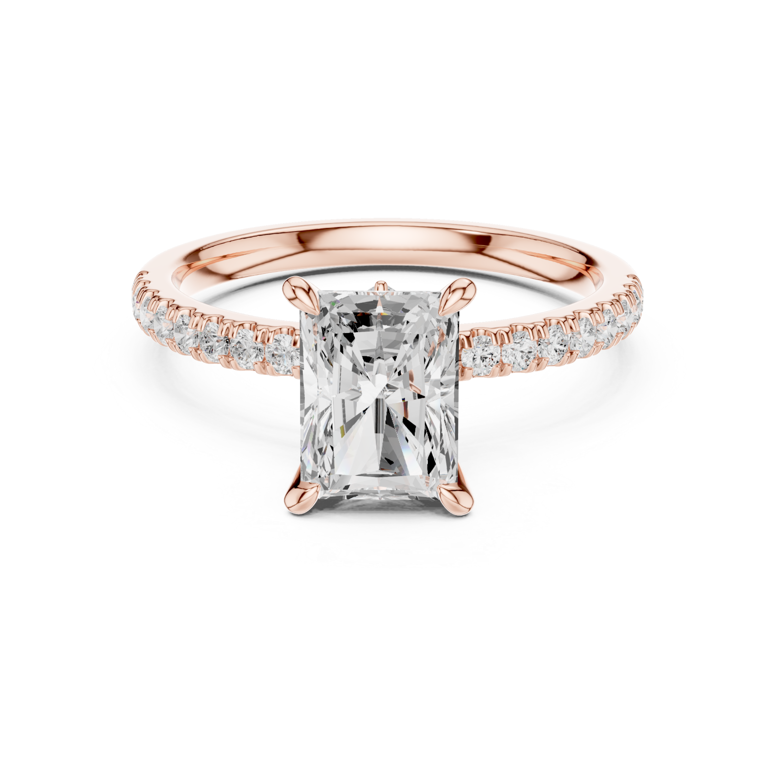  Rose Gold Grandeur Promise Solitaire Anniversary Ring Front View