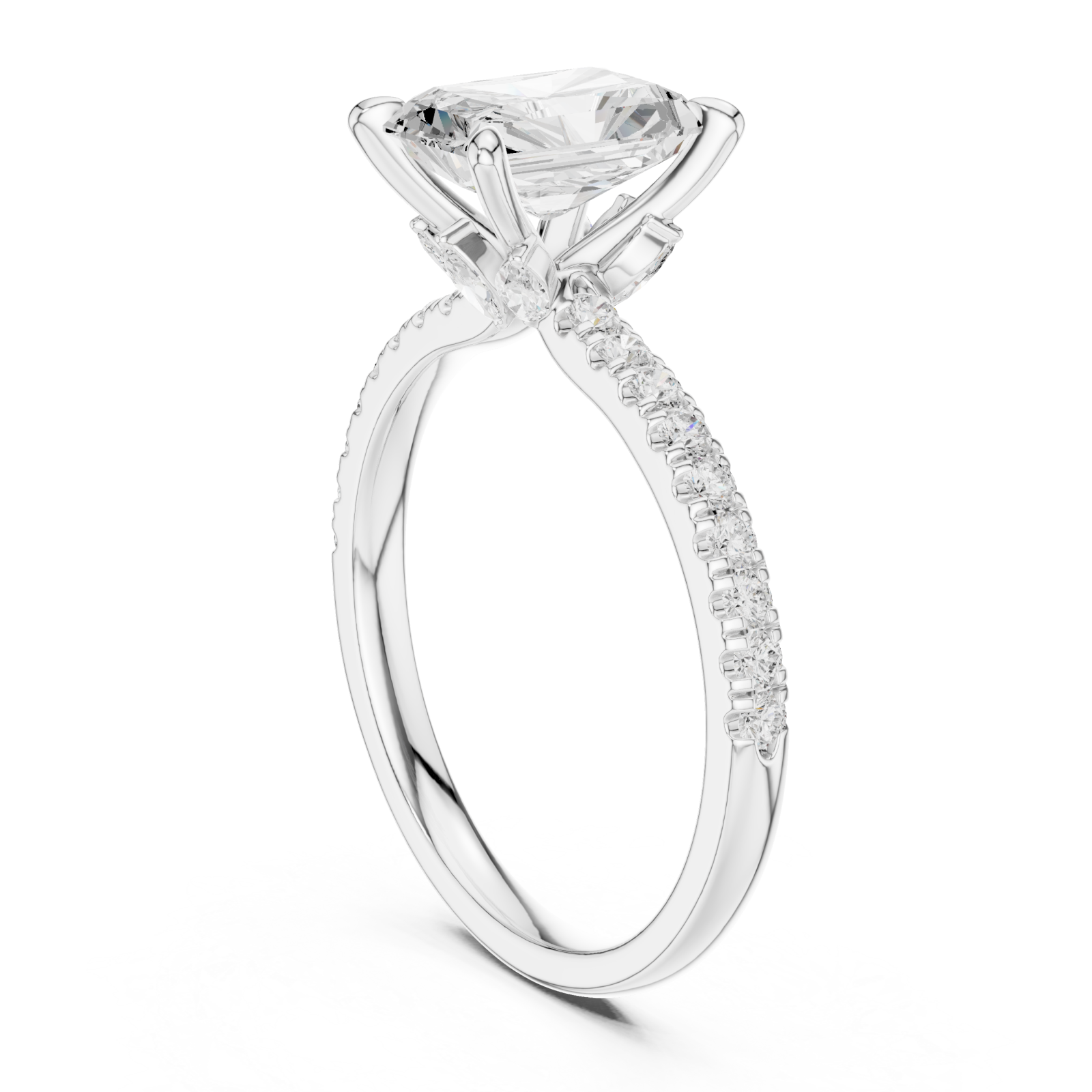  White Gold Grandeur Promise Solitaire Anniversary Ring Left View