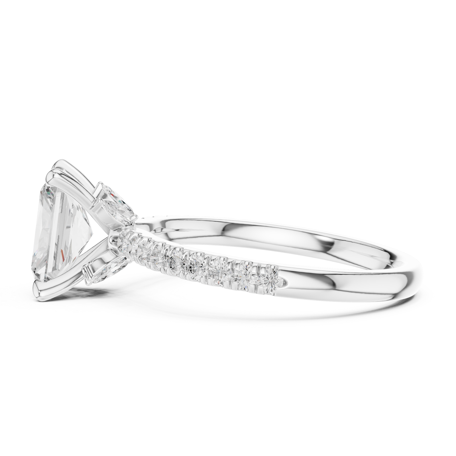  White Gold Grandeur Promise Solitaire Anniversary Ring Side View