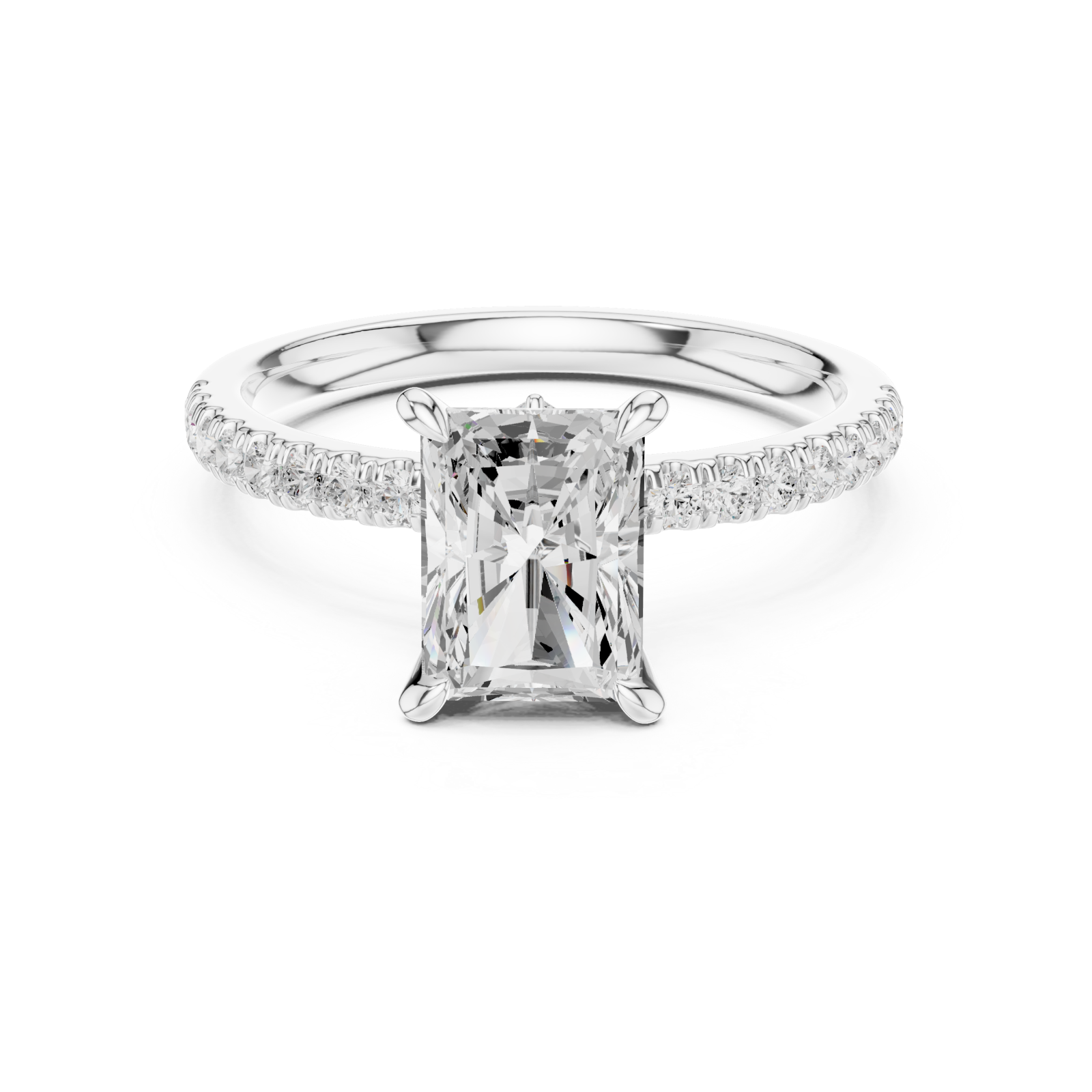  White Gold Grandeur Promise Solitaire Anniversary Ring Front View