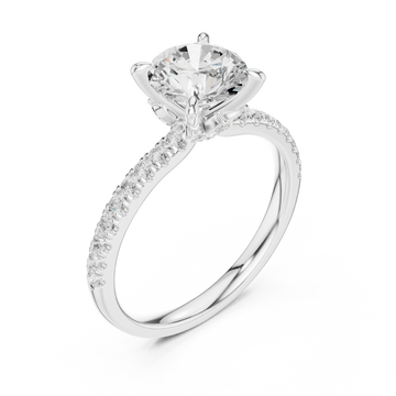  White Gold Infinite Blush Crown Solitaire Engagement Ring Right View