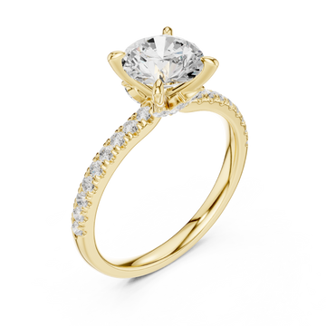 Gold Infinite Blush Crown Solitaire Engagement Ring Right View