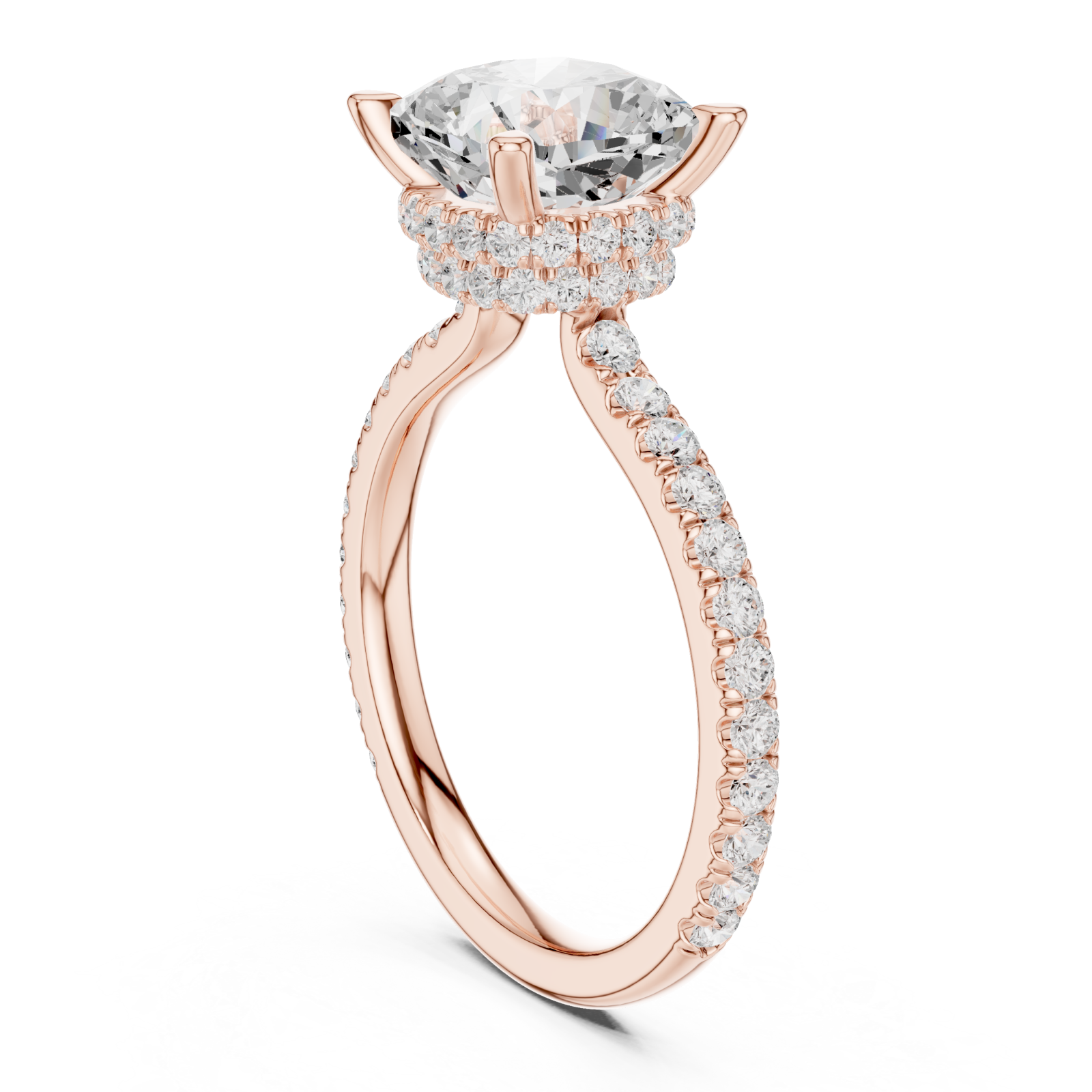  Rose Gold Pure Radiance Classic Solitaire Ring Left View