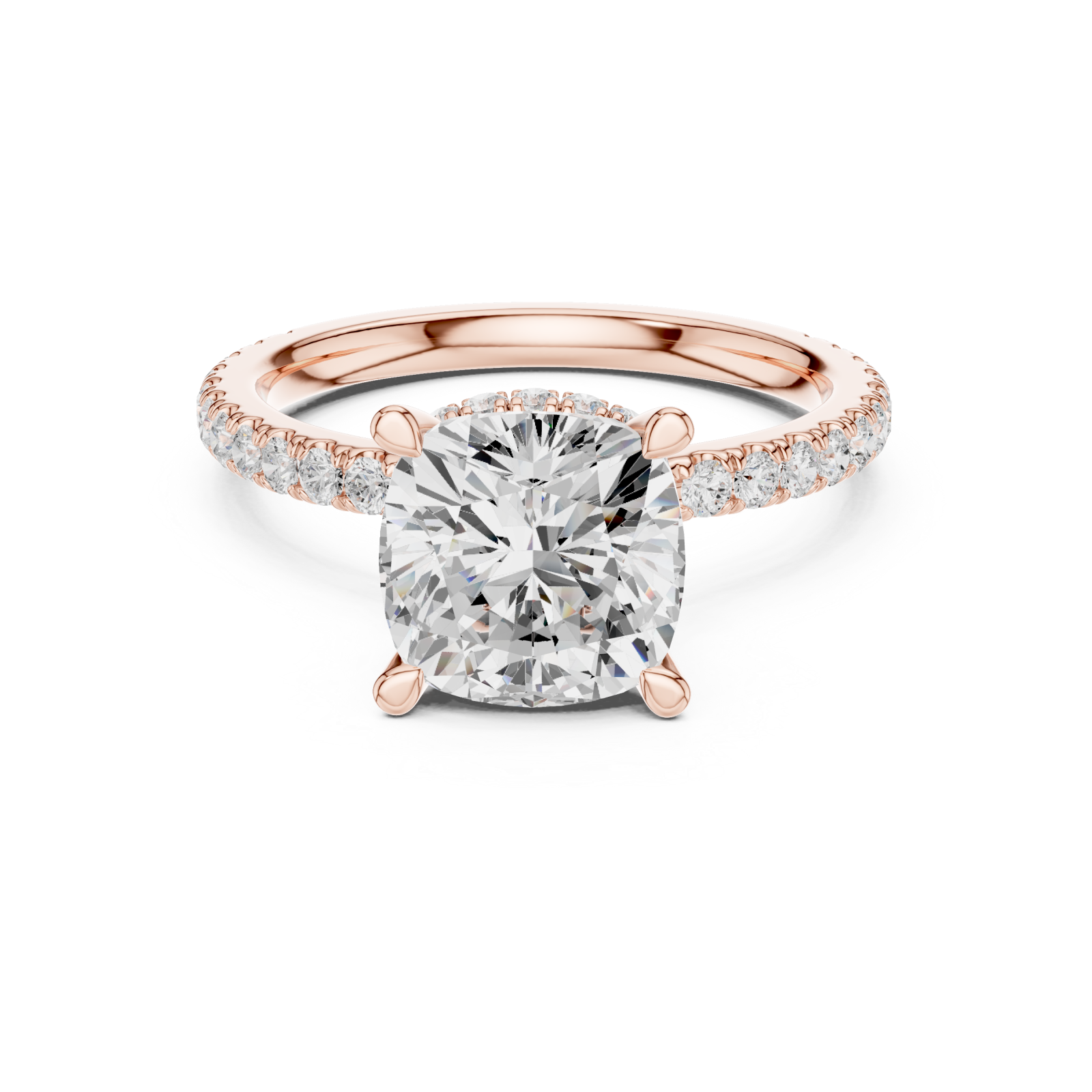  Rose Gold Pure Radiance Classic Solitaire Ring Front View