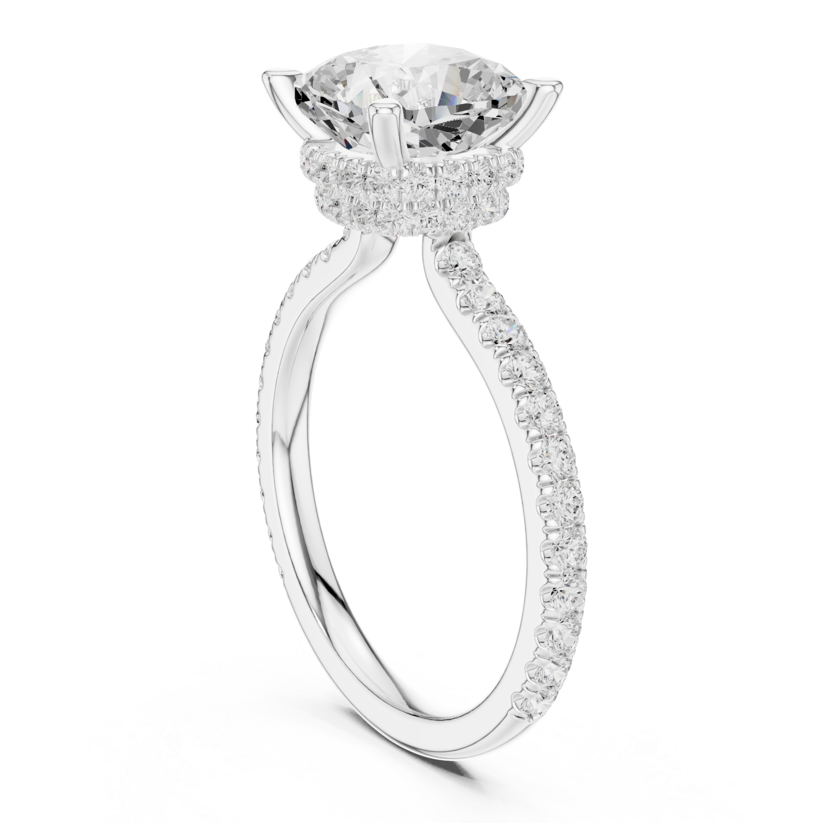  White Gold Pure Radiance Classic Solitaire Ring Left View