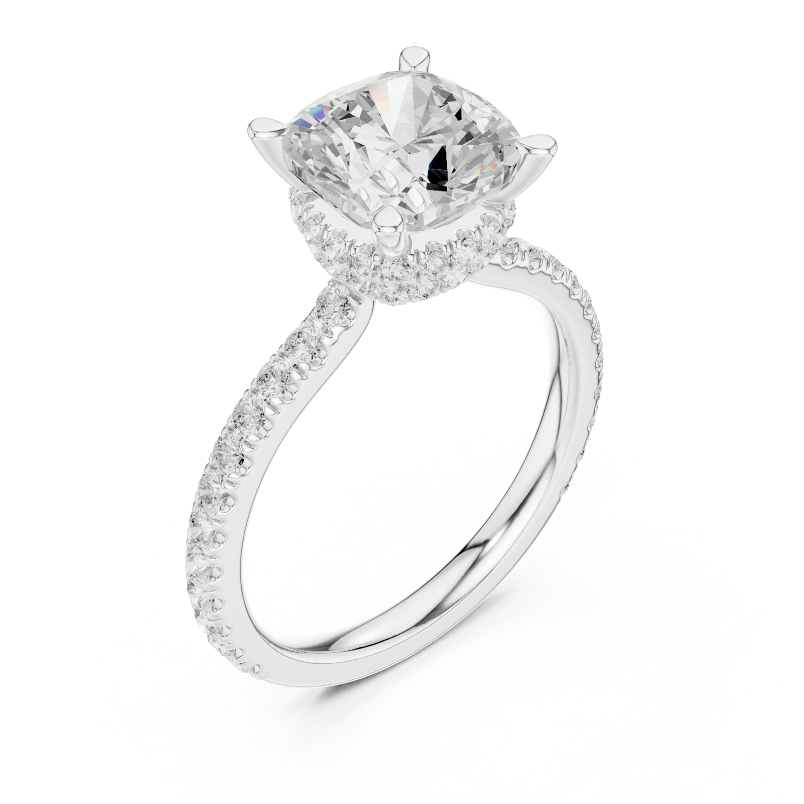  White Gold Pure Radiance Classic Solitaire Ring Right View