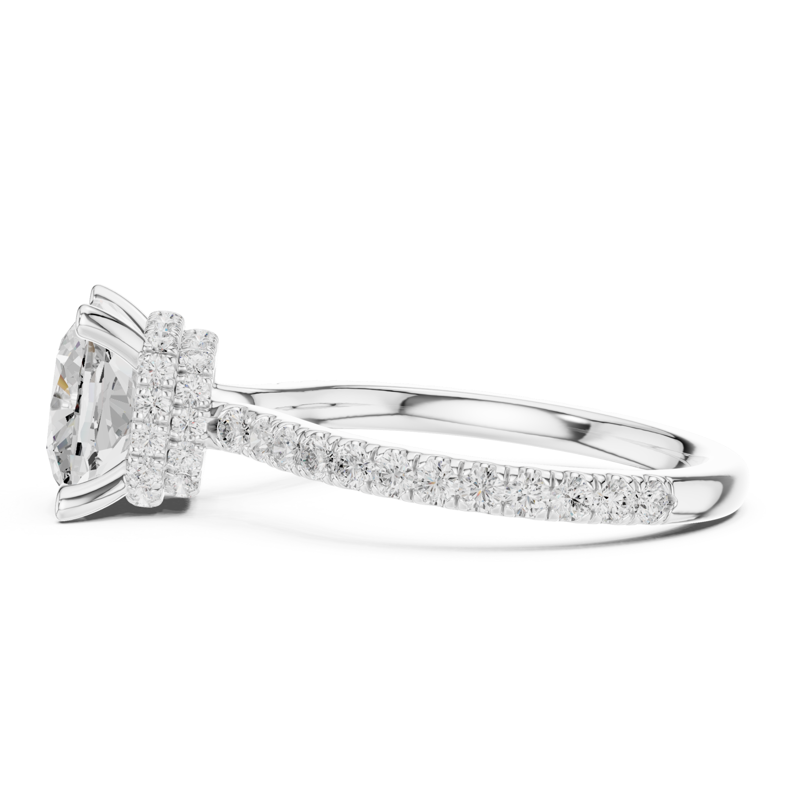  White Gold Pure Radiance Classic Solitaire Ring Side View
