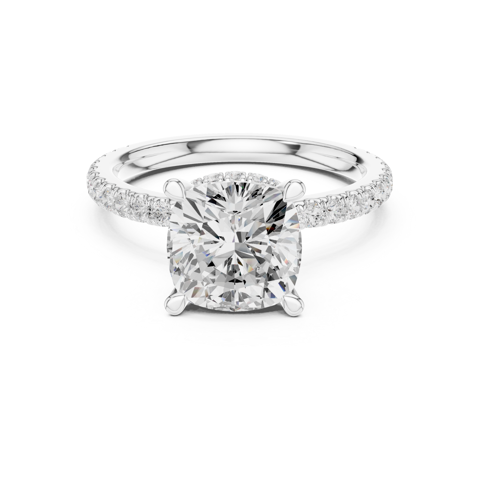  White Gold Pure Radiance Classic Solitaire Ring Front View