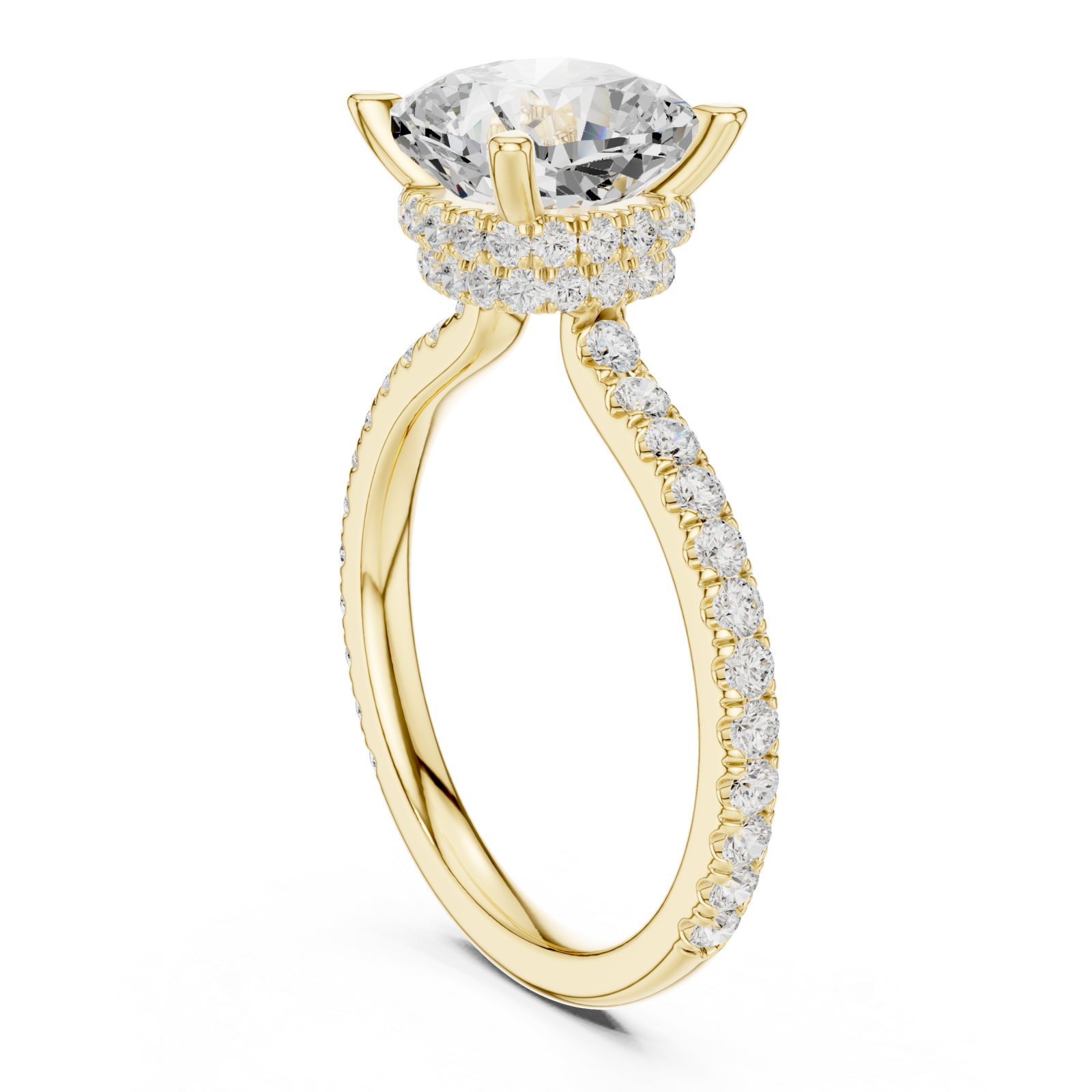  Gold Pure Radiance Classic Solitaire Ring Left View