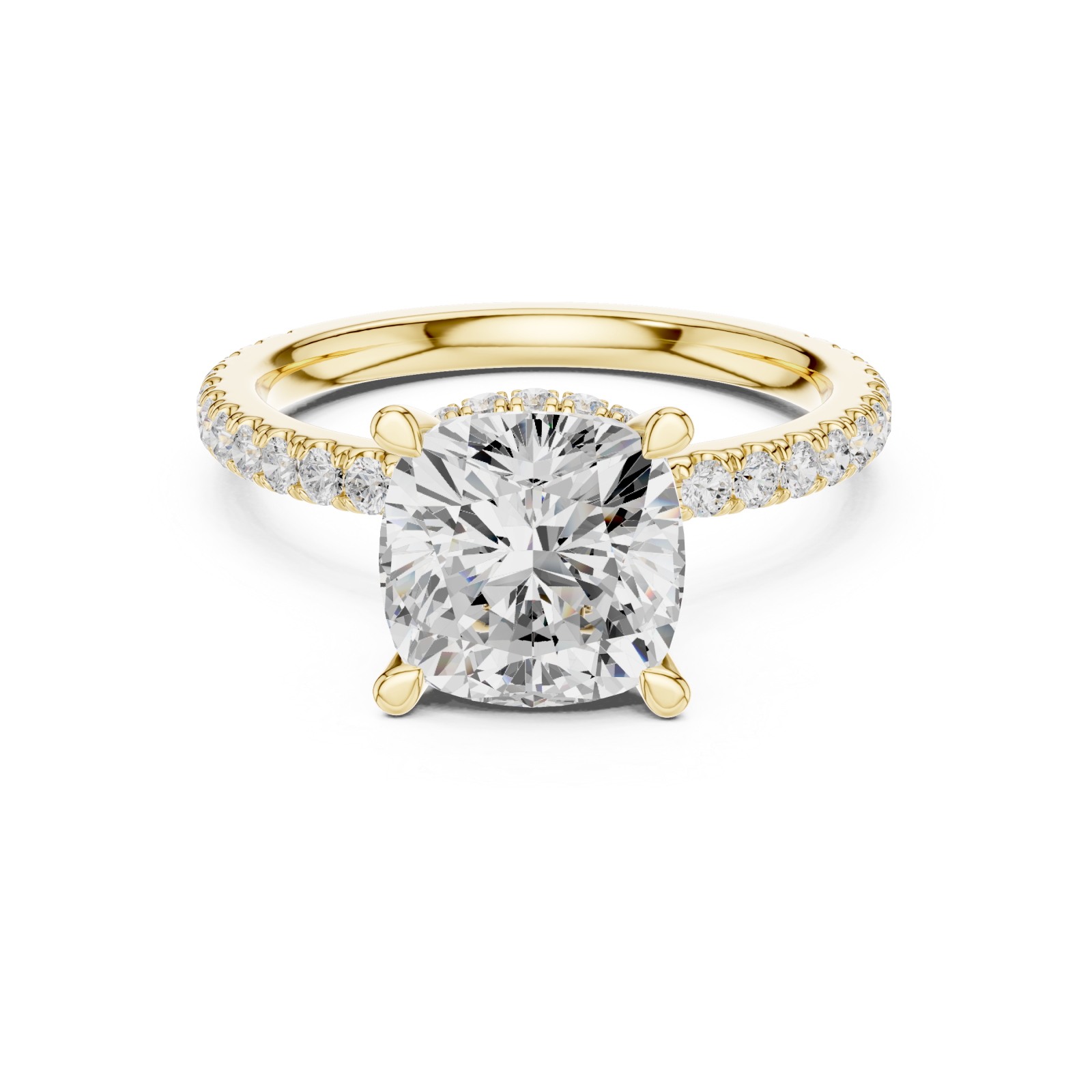  Gold Pure Radiance Classic Solitaire Ring Front View