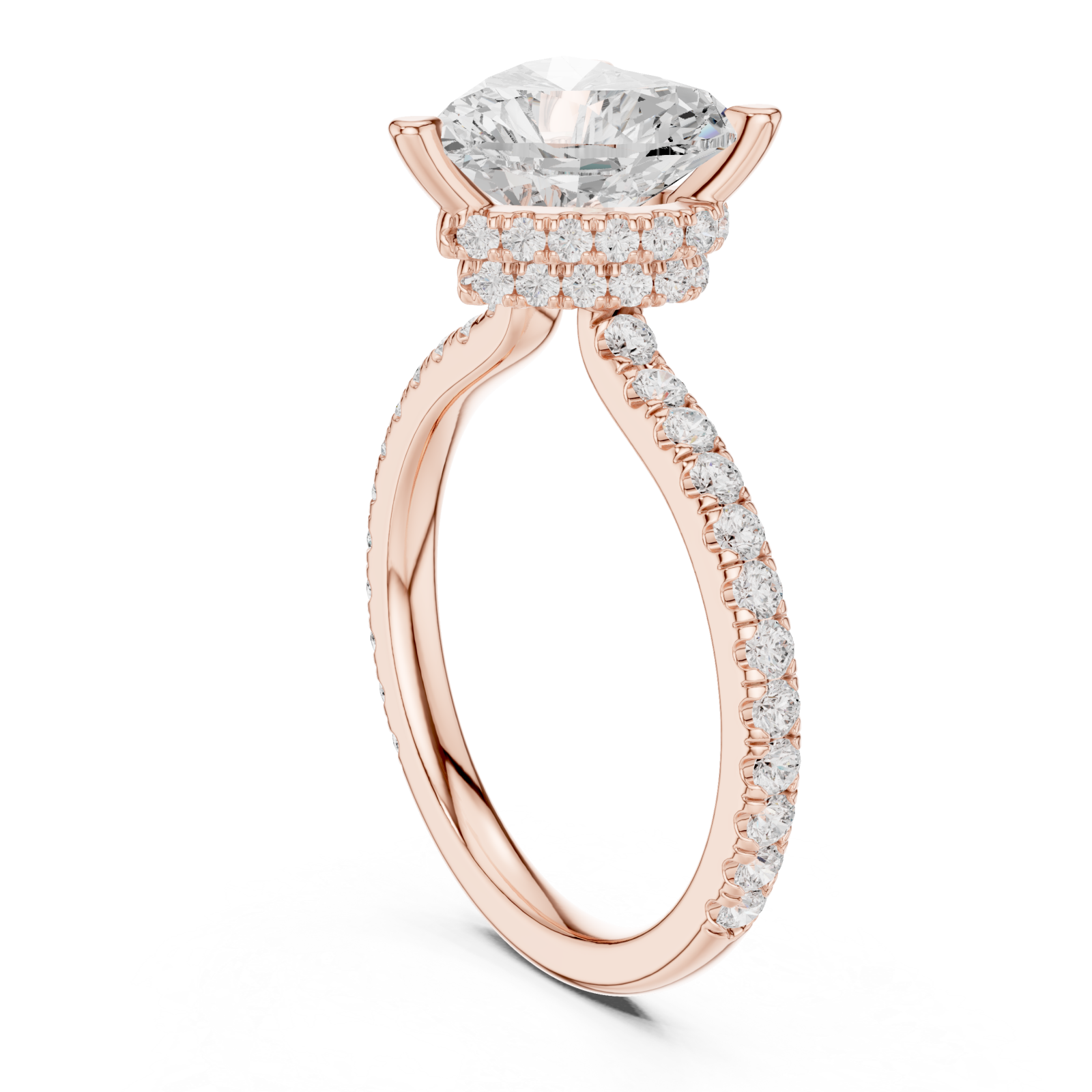  Rose Gold Embrace Heart Ring Left View