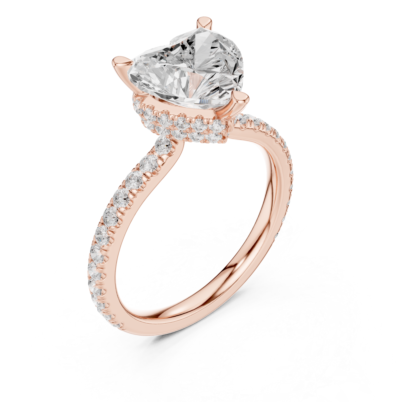  Rose Gold Embrace Heart Ring Right View