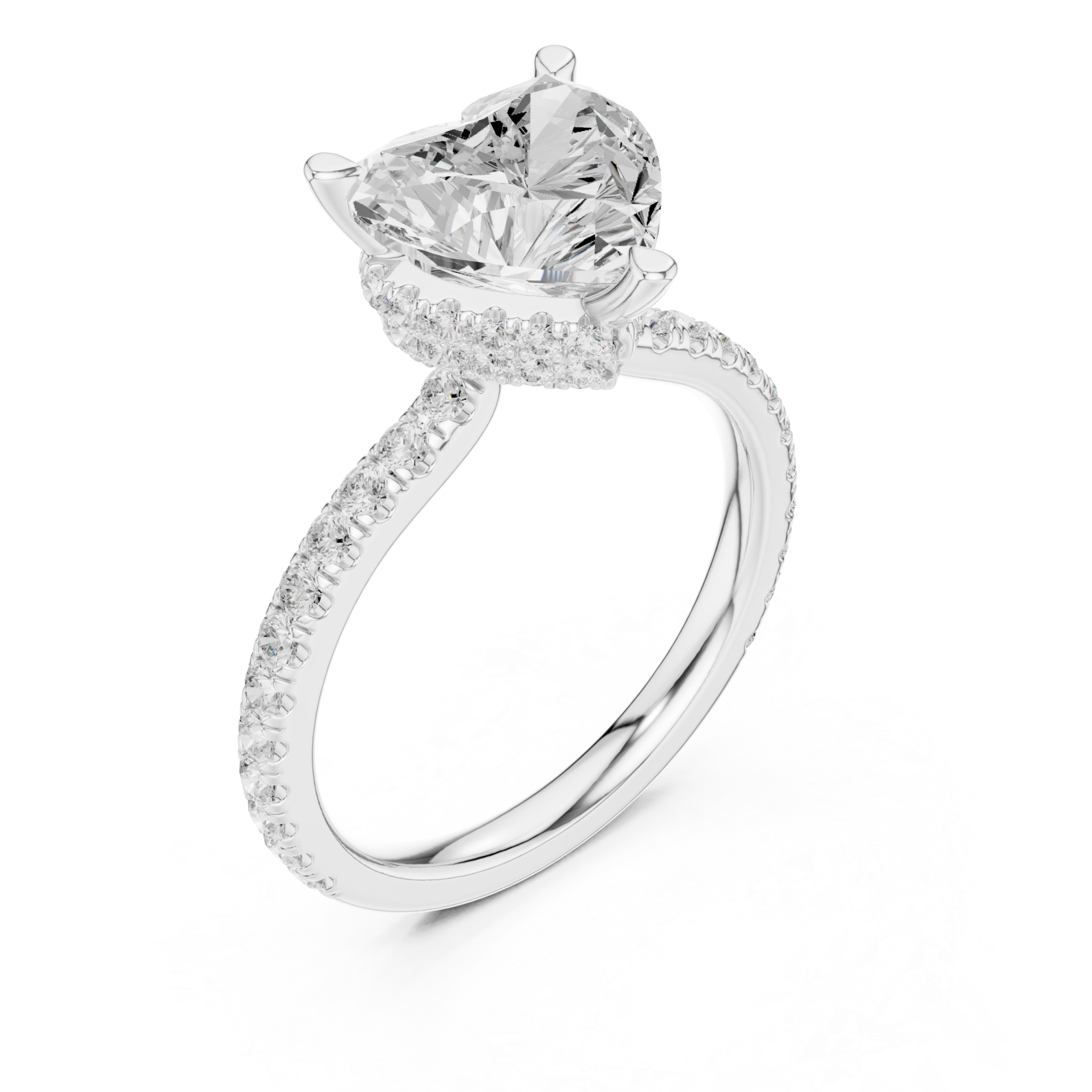  White Gold Embrace Heart Ring Right View