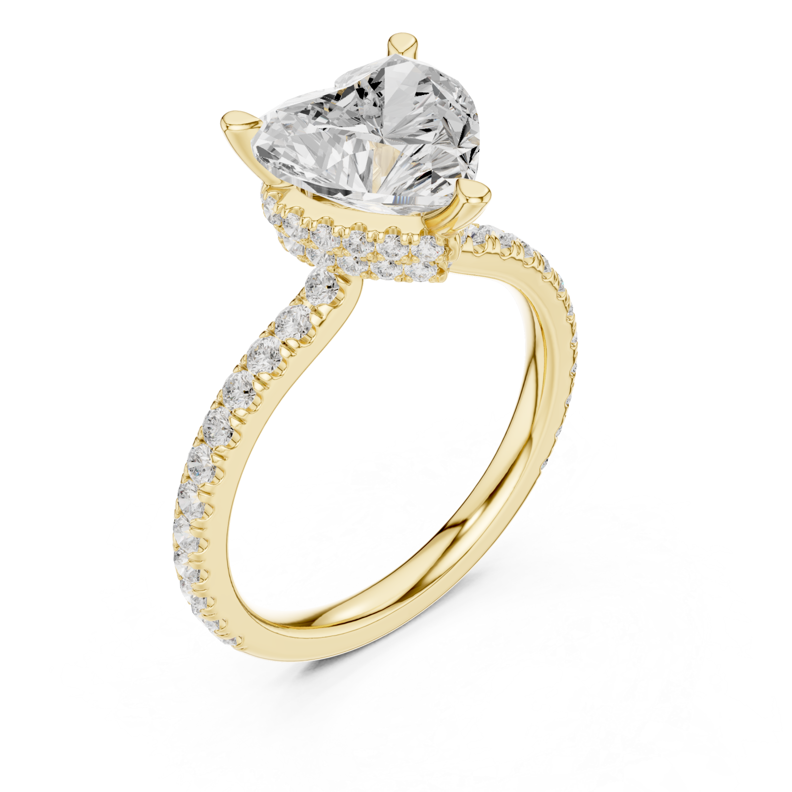 Gold Embrace Heart Ring Right View