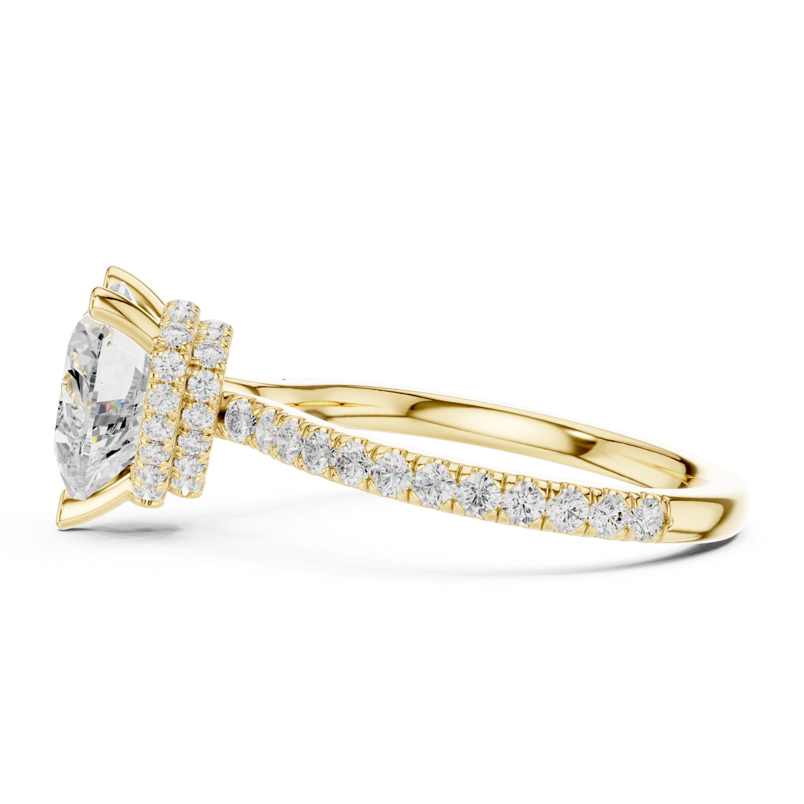  Gold Embrace Heart Ring Side View