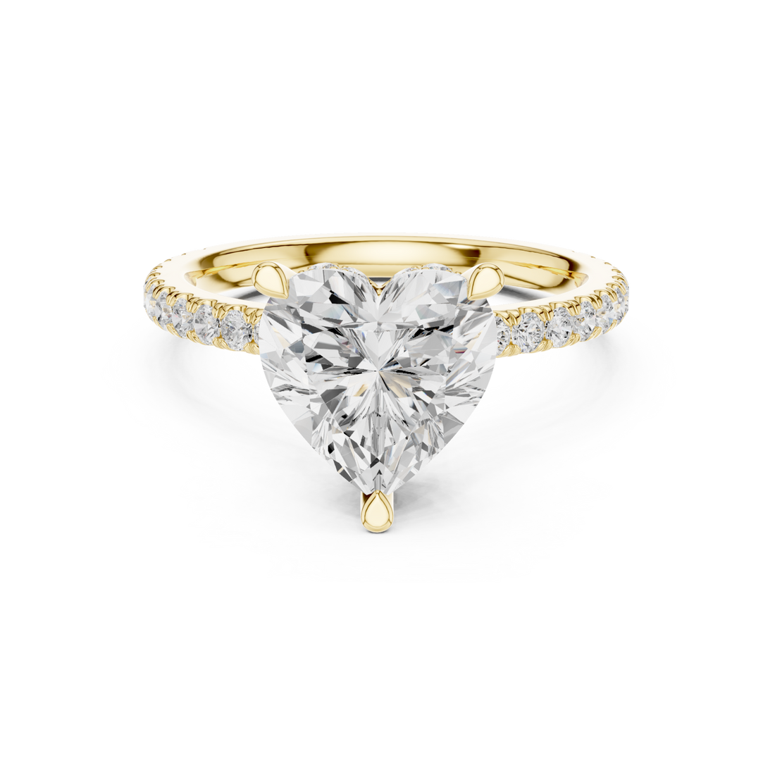 Gold Embrace Heart Ring Right View