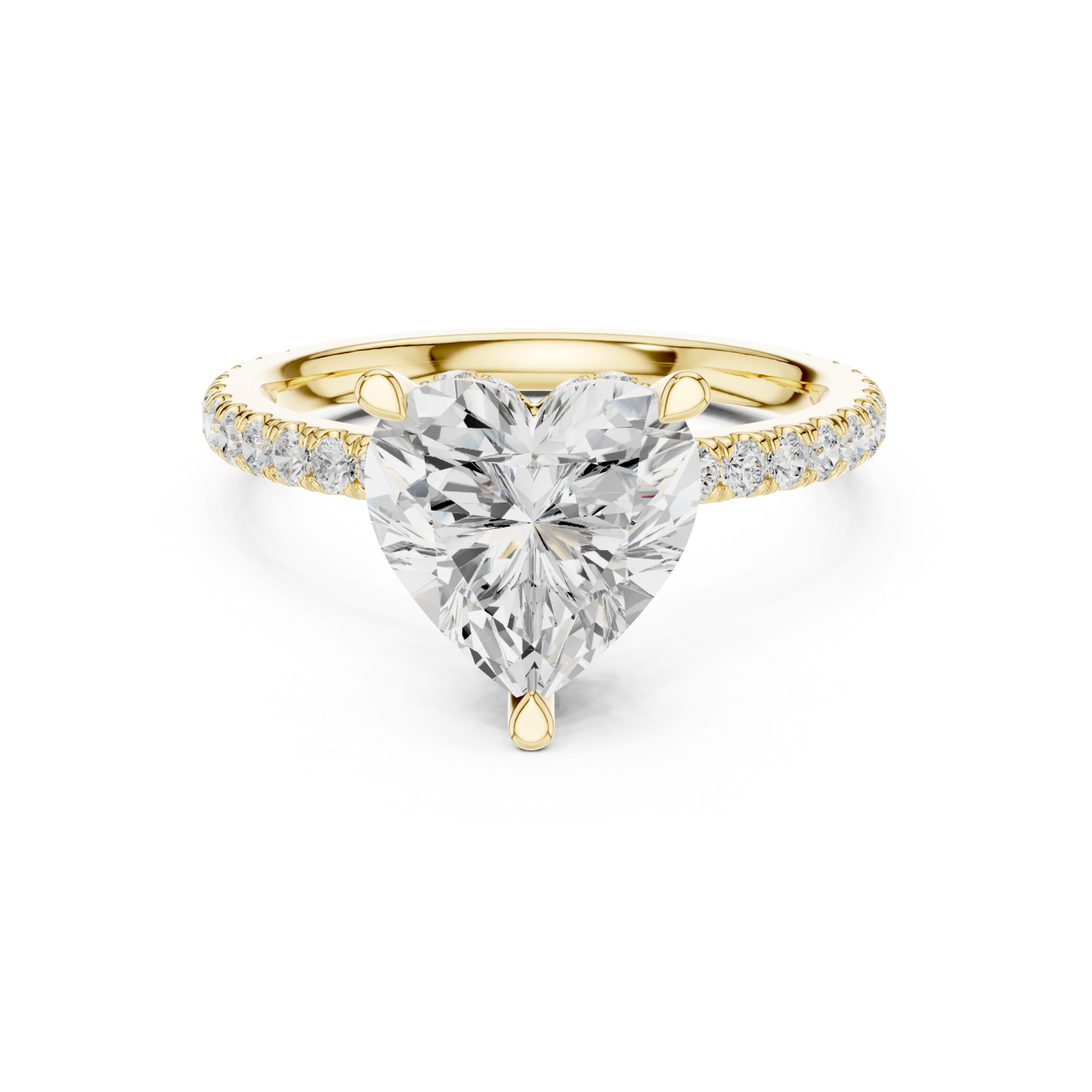  Gold Embrace Heart Ring Front View