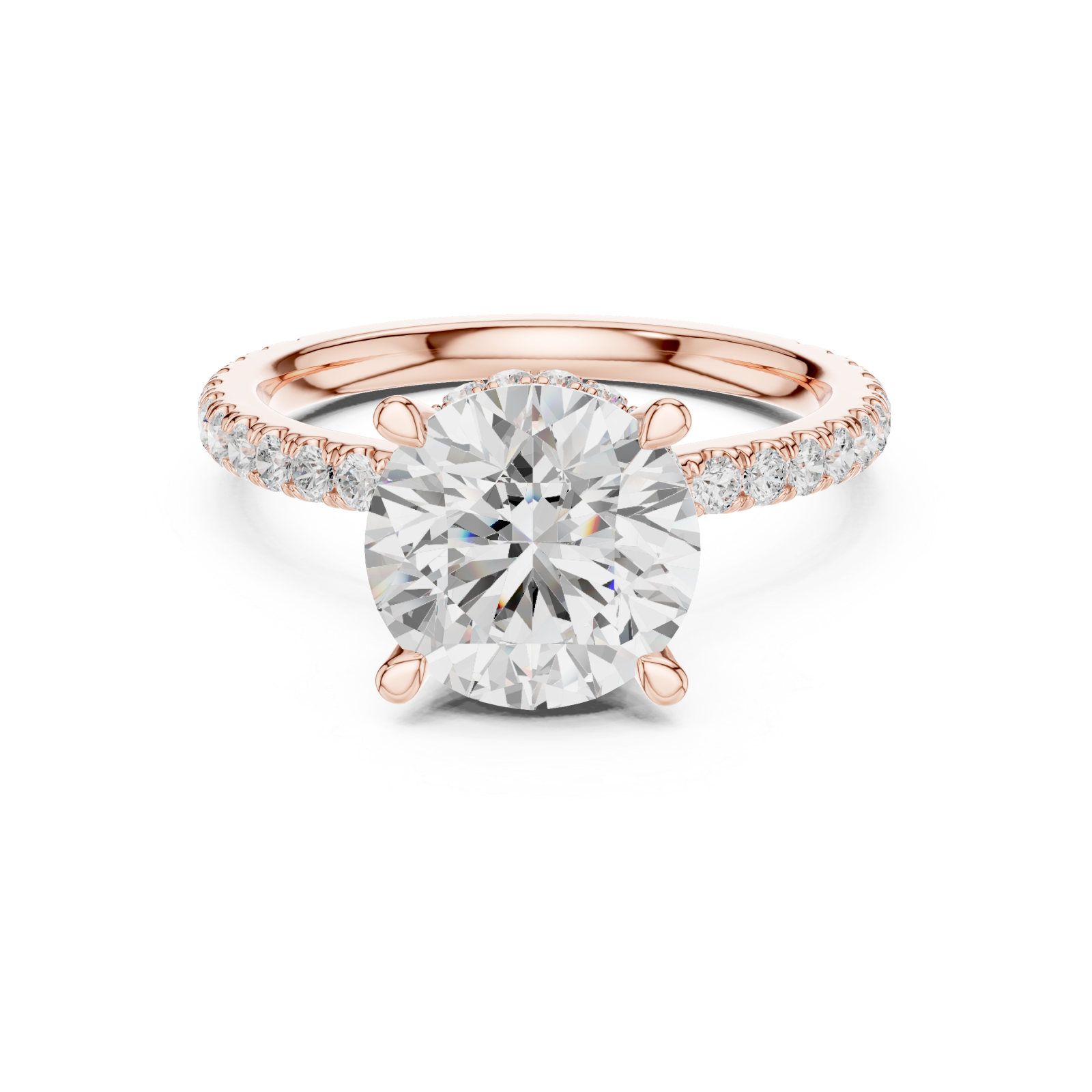  Rose Gold Chic Promise Solitaire Front View