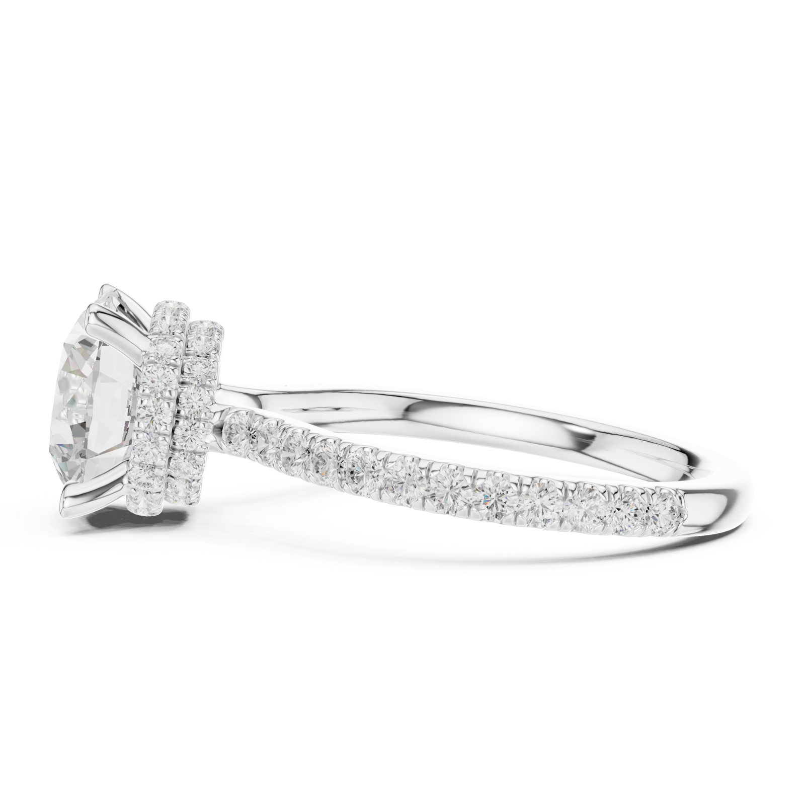  White Gold Chic Promise Solitaire Side View