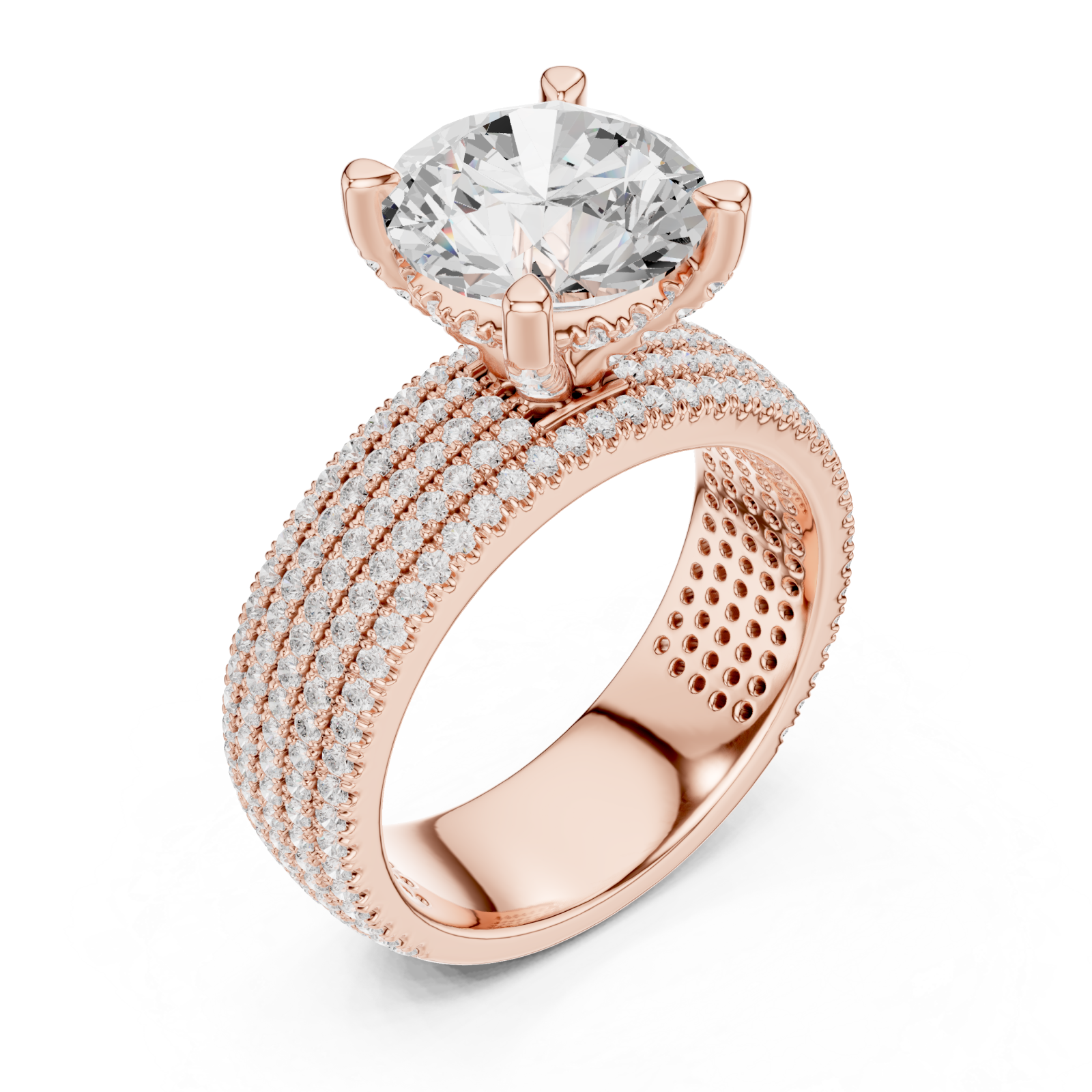  Rose Gold Celestial Spiral Embrace Luxe Band Ring Right View