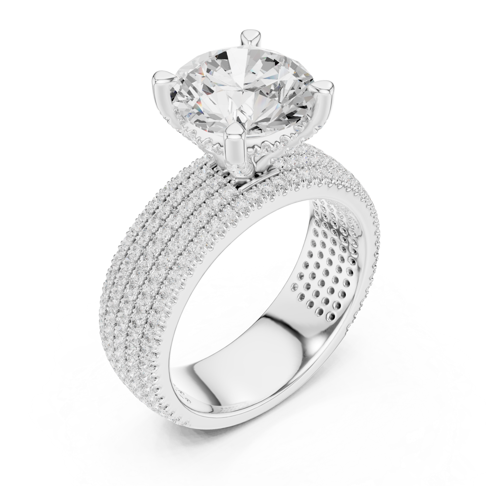  White Gold Celestial Spiral Embrace Luxe Band Ring Right View