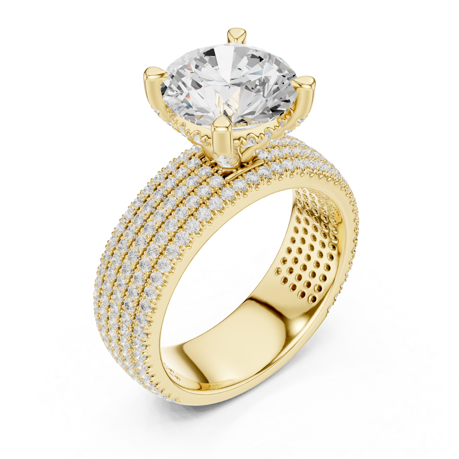 Gold Celestial Spiral Embrace Luxe Band Ring Right View